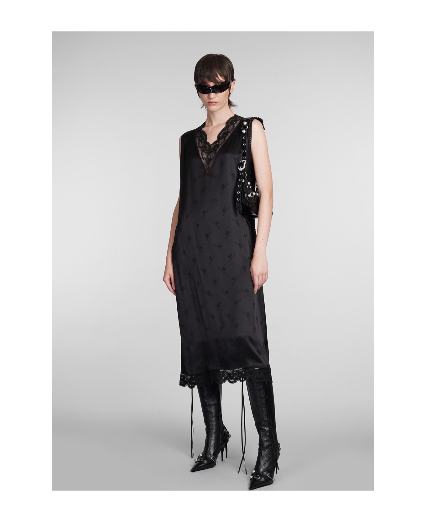 Balenciaga Dress In Black Silk - black