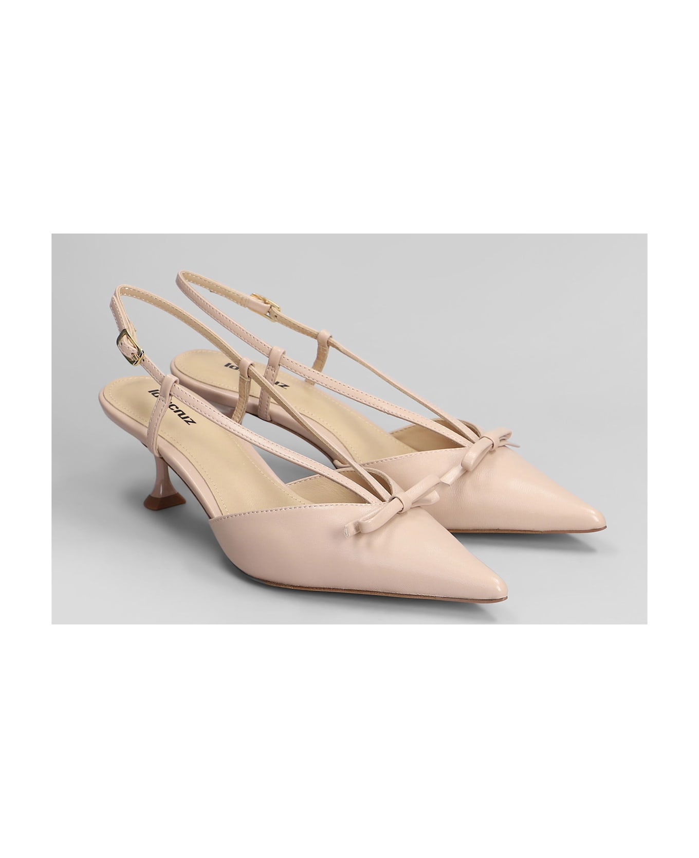 Lola Cruz Satina Heel 55 Pumps In Powder Leather - powder