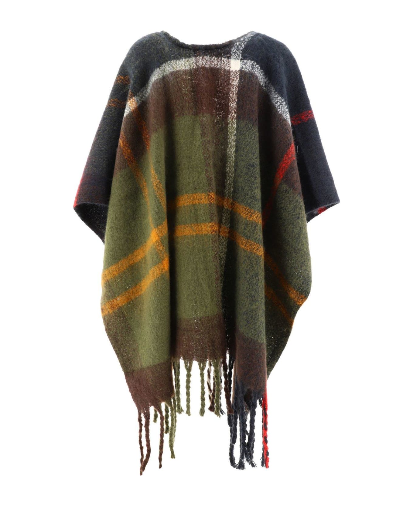 Barbour Checked V-neck Cape - Tartan