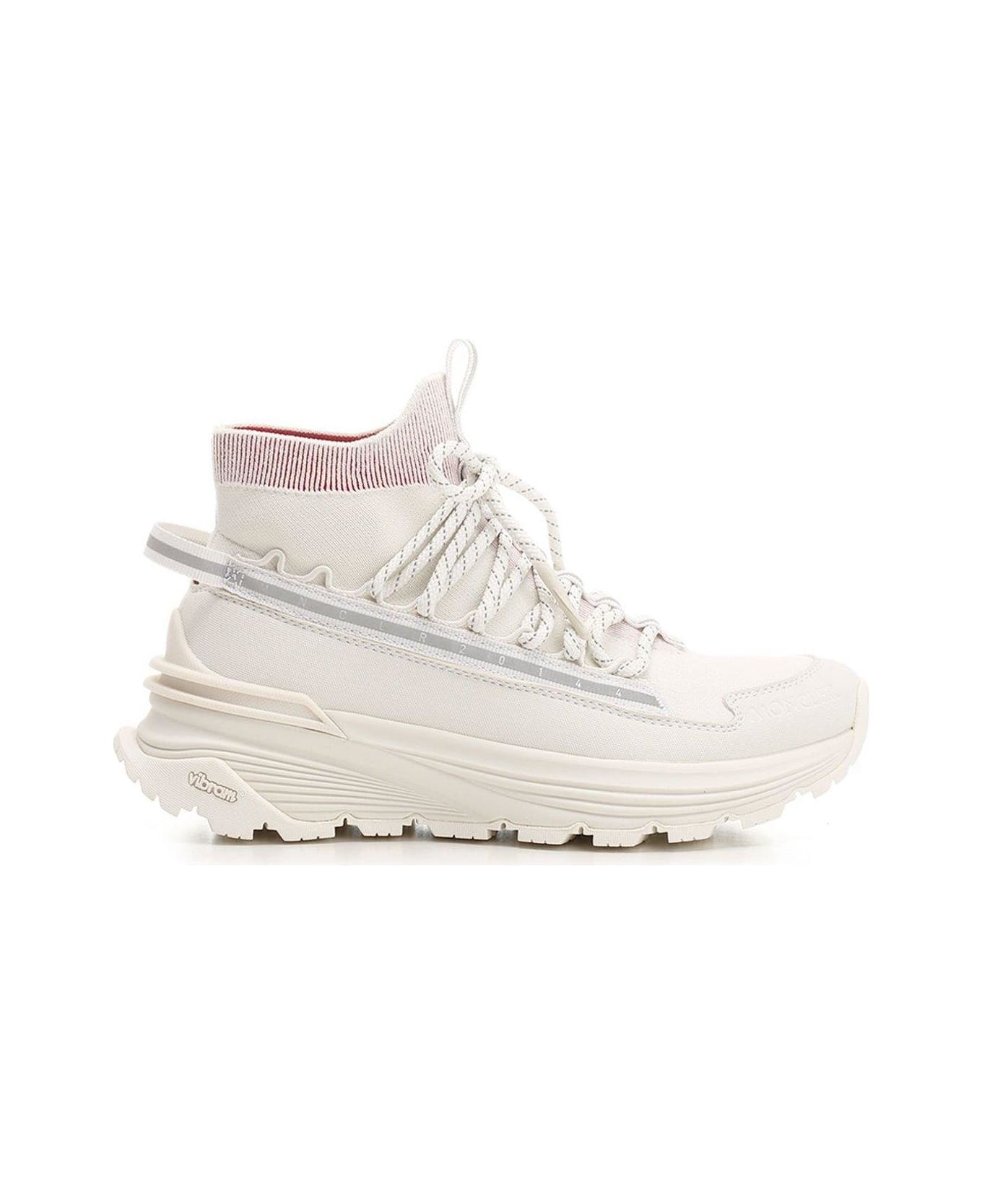 Moncler Monte Runner Knit High-top Sneakers - WHITE