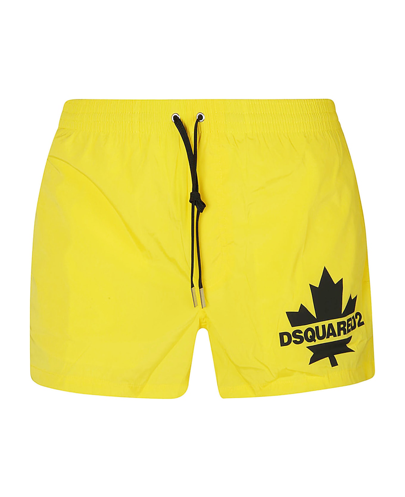 Dsquared2 Leaf Logo Print Swim Shorts - Yellow