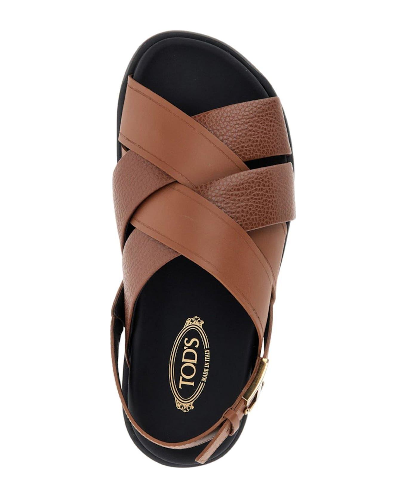 Tod's Logo-buckle Interwoven Strap Sandals - Brown サンダル