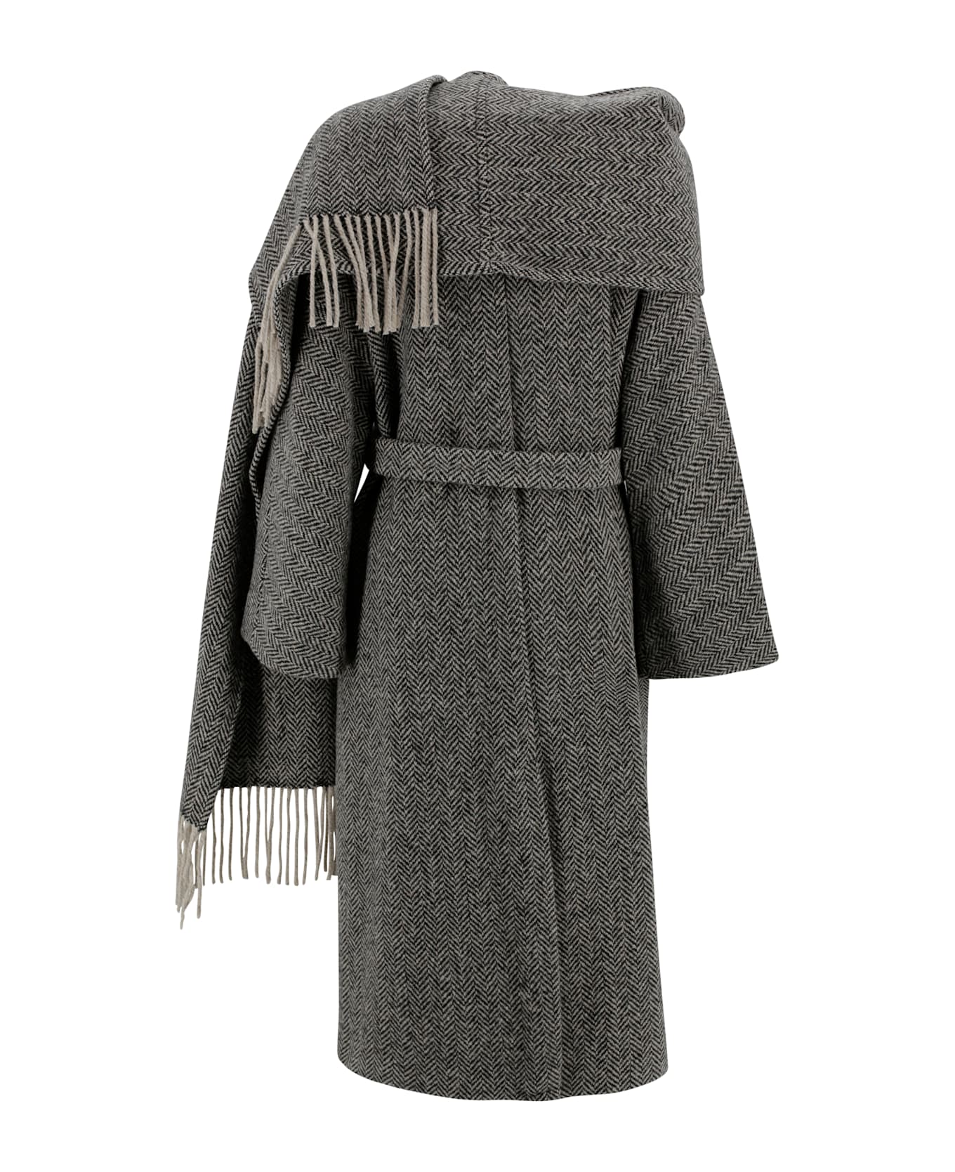 Weekend Max Mara Wool Tweed Dressing Gown Coat - Grey