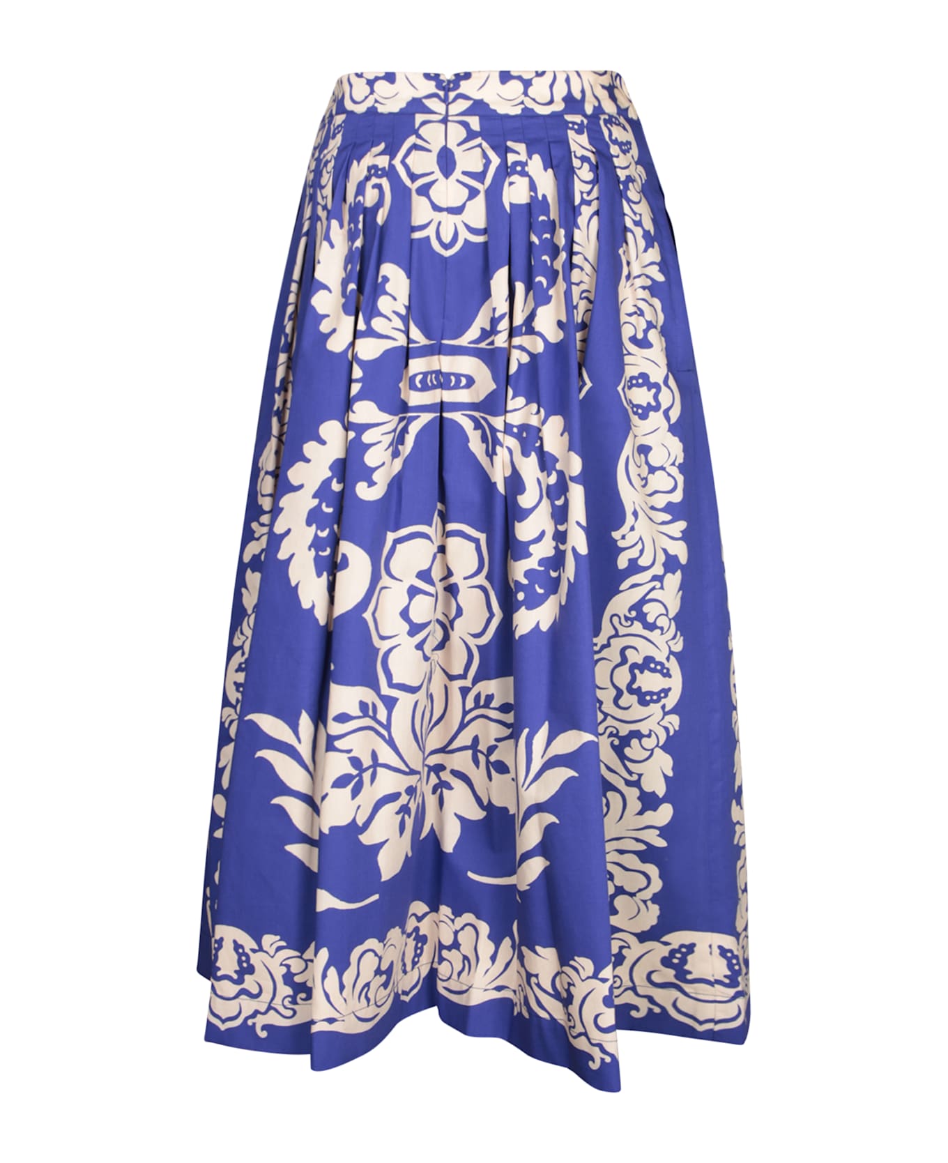 Etro Blue-white Paisley Midi Skirt - Blue