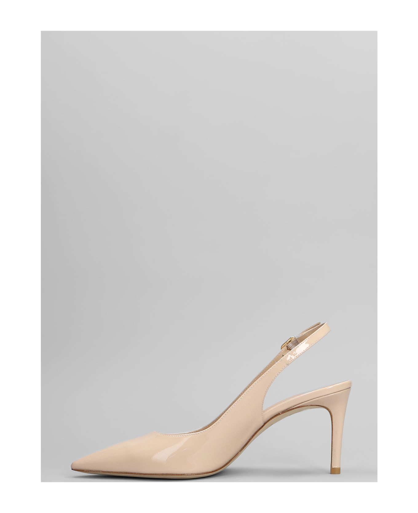 Stuart Weitzman Stuart Power Slgbk 7 Pumps In Beige Patent Leather - beige