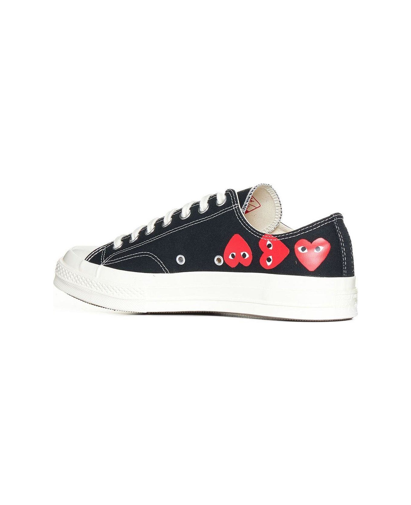 Comme des Garçons Play X Converse Heart Logo Printed Low-top Sneakers - Black スニーカー