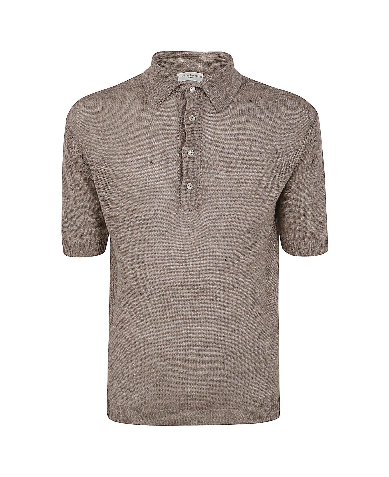 Filippo De Laurentiis Short Sleeves Four Buttons Polo - Beige