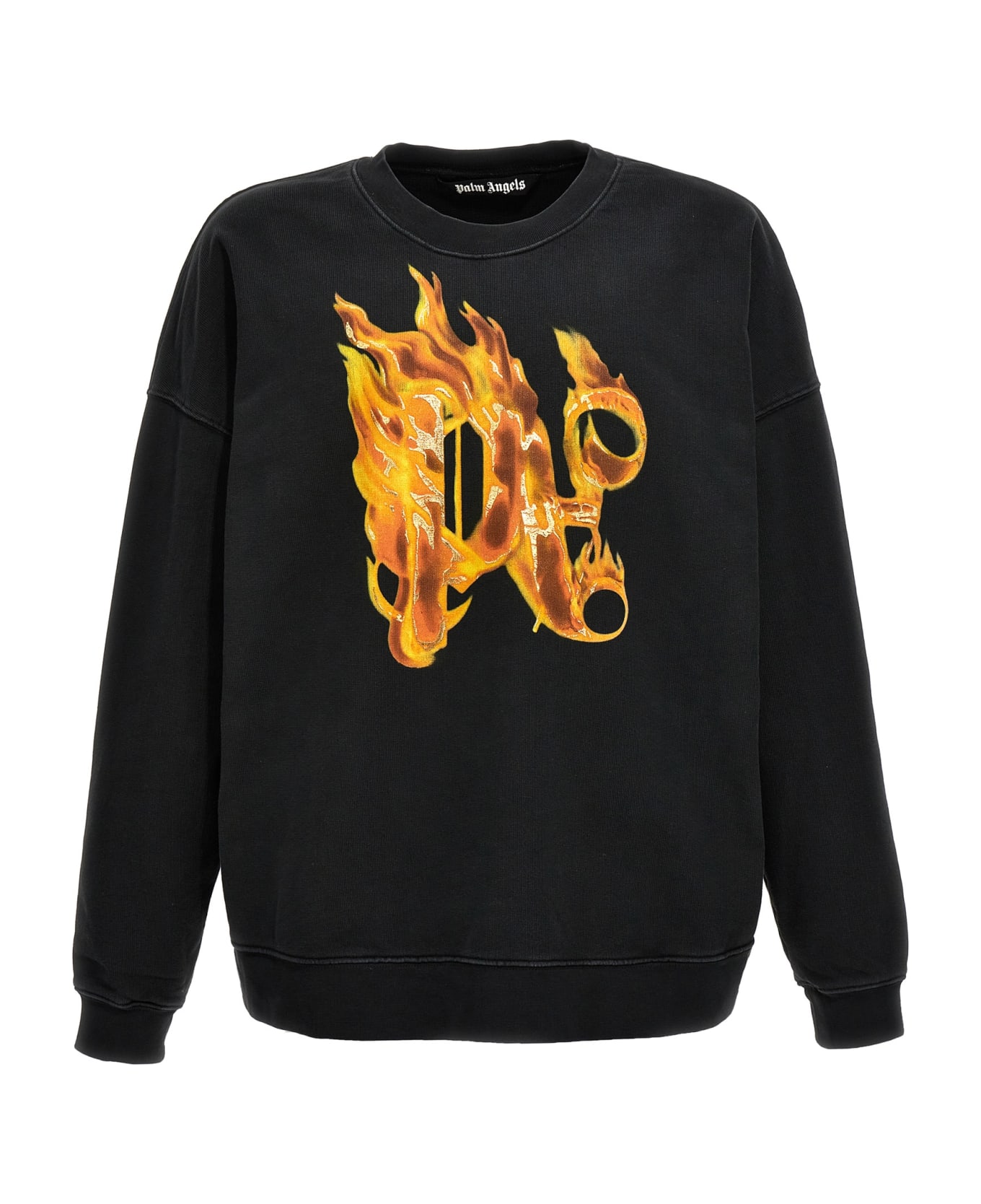 Palm Angels 'burning Monogram' Sweatshirt - Black  