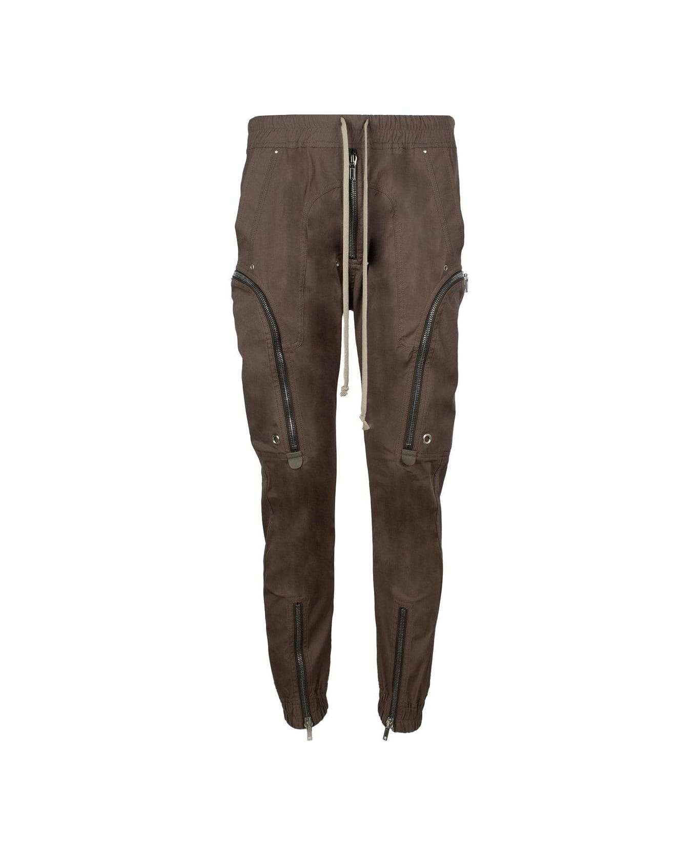 Rick Owens Zip Detailed Drawstring Trousers - Dust