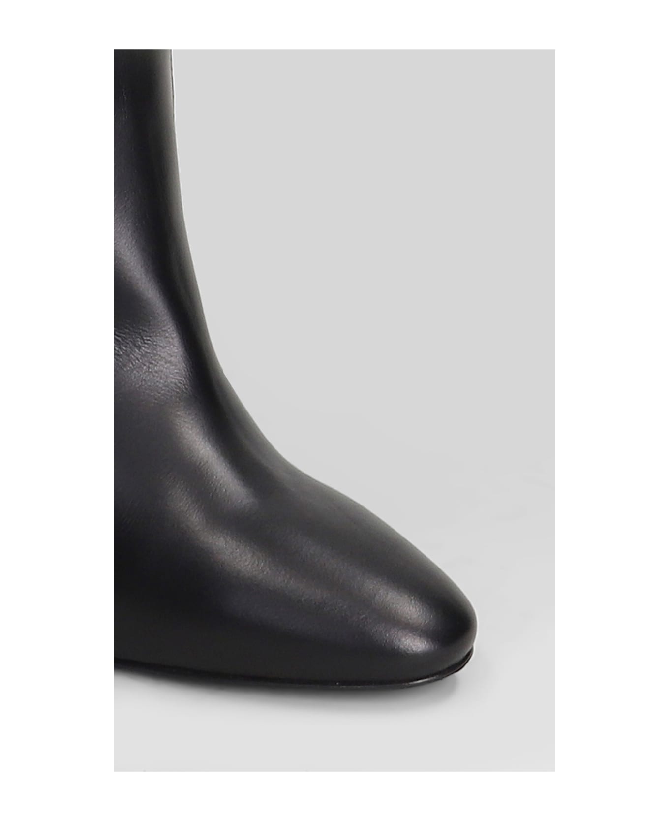 Via Roma 15 High Heels Boots In Black Leather - black