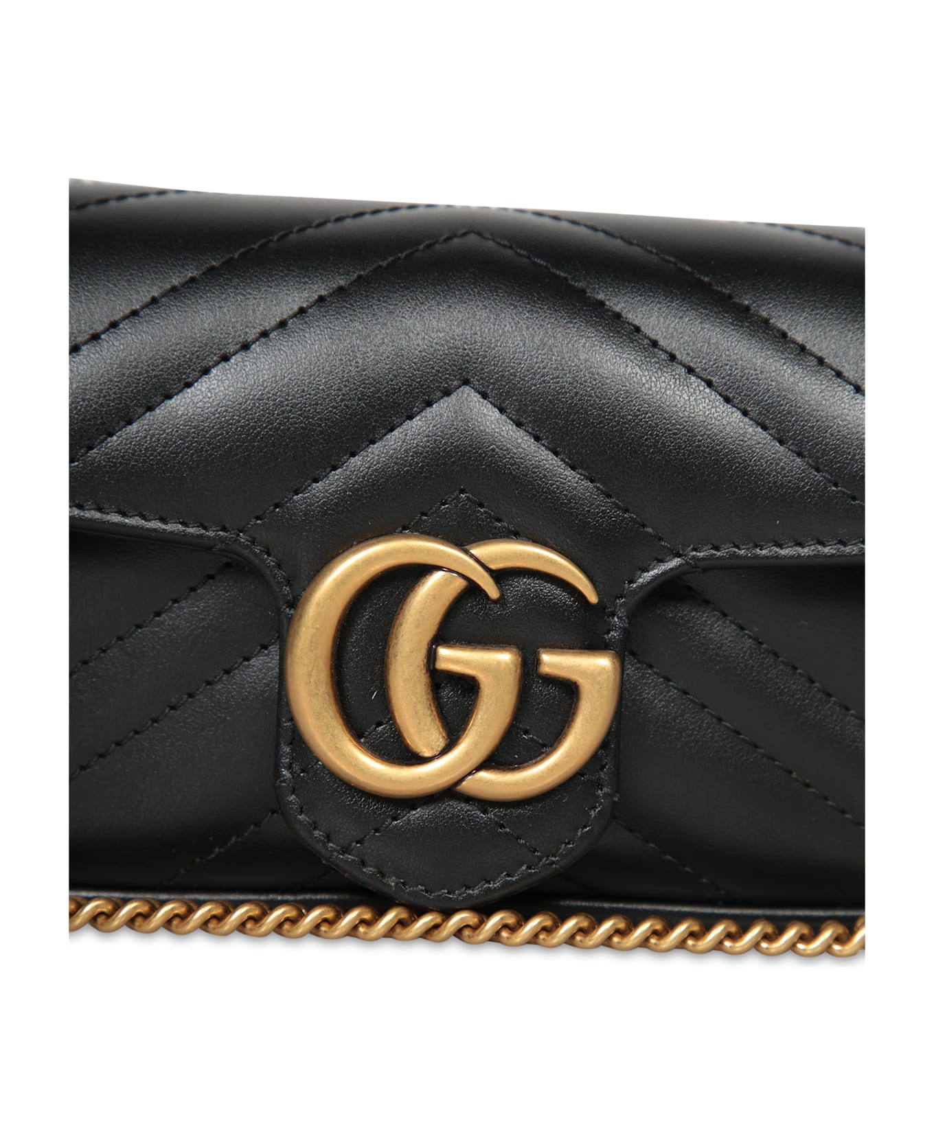 Gucci Gg Marmont Supermini Black Bag - Black