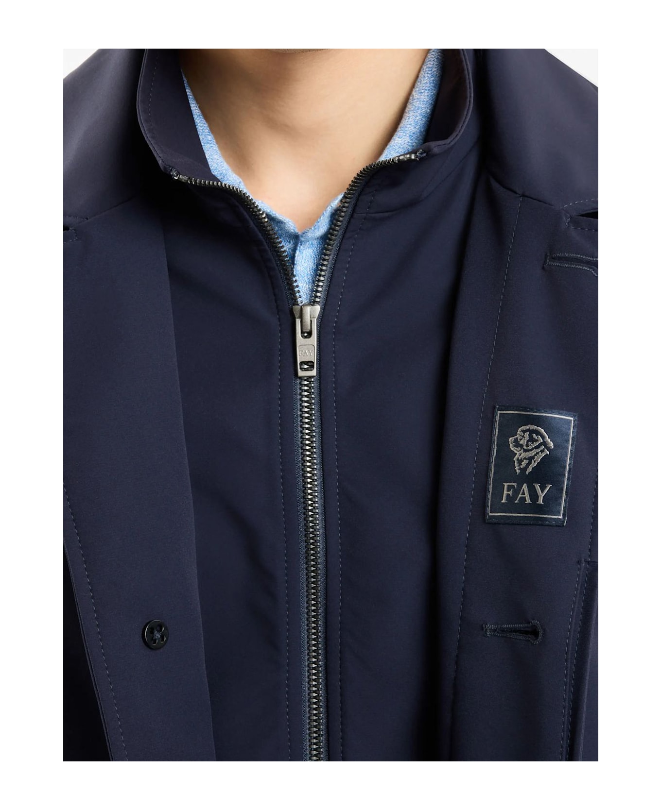 Fay Morning Corto In Nylon Stretch - Blu Navy