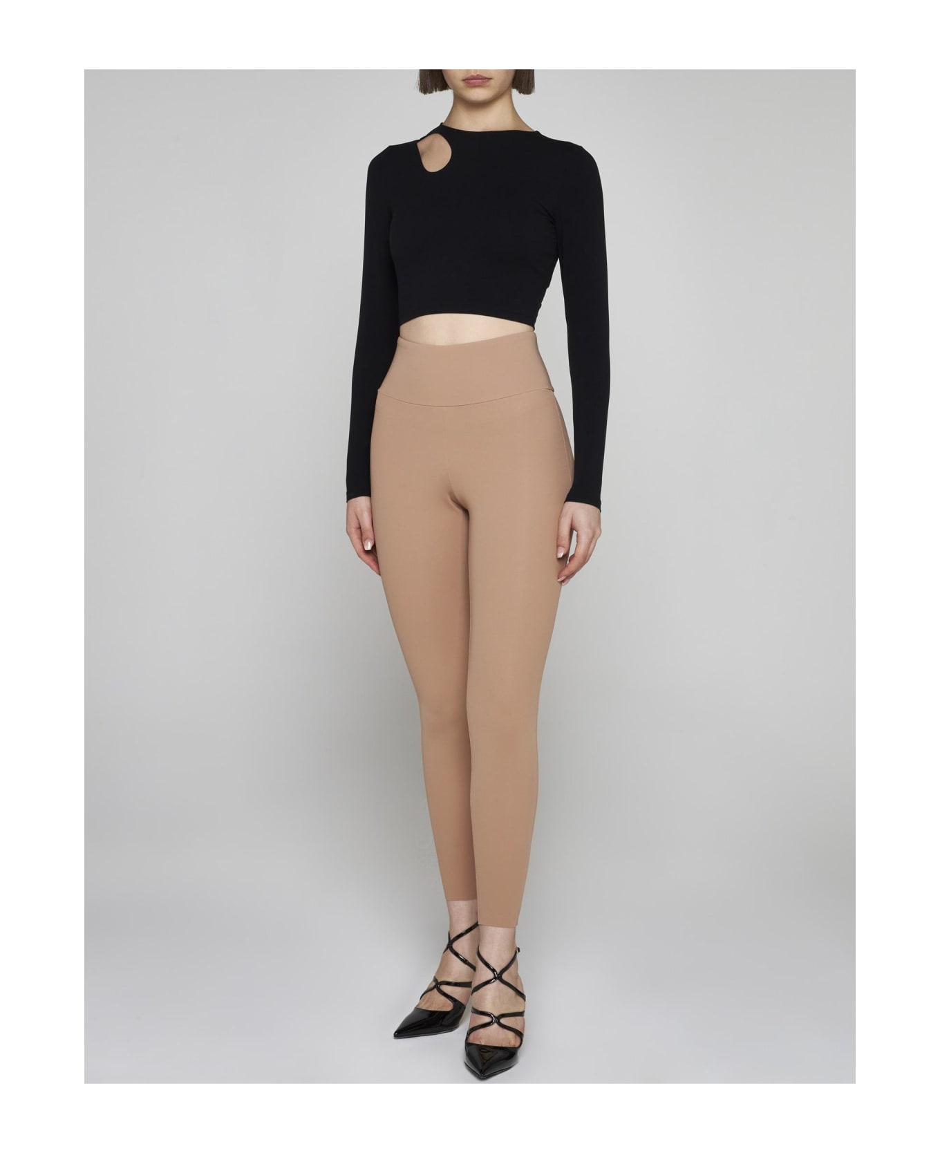 Wolford Warm Up Cropped Top - BLACK