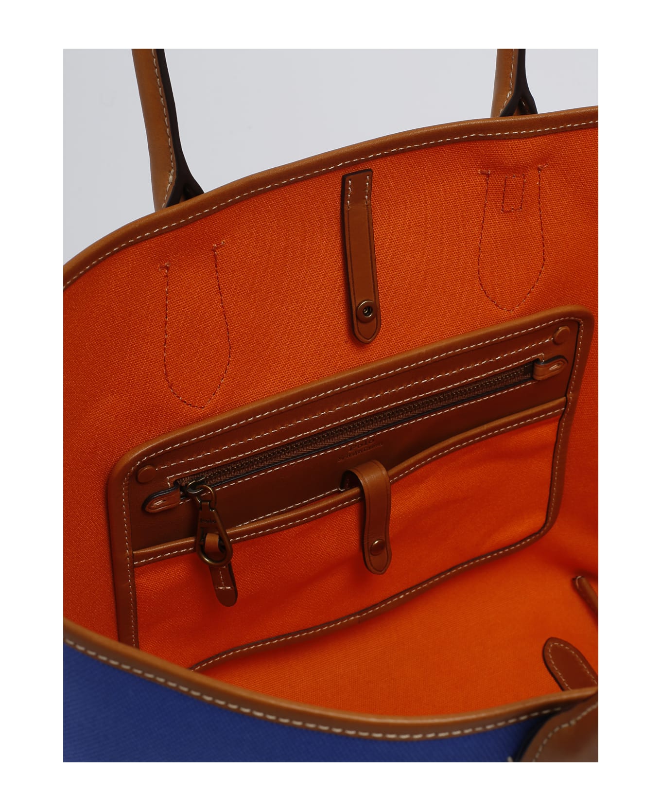Polo Ralph Lauren Canvas Shopping Bag - COBALTO-ARANCIO