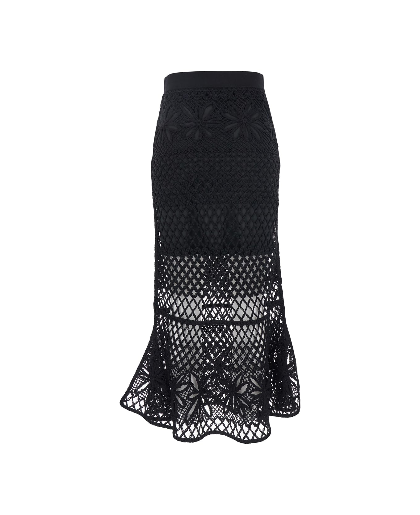 Pinko Crispo Gonna Fantasy Net - Black