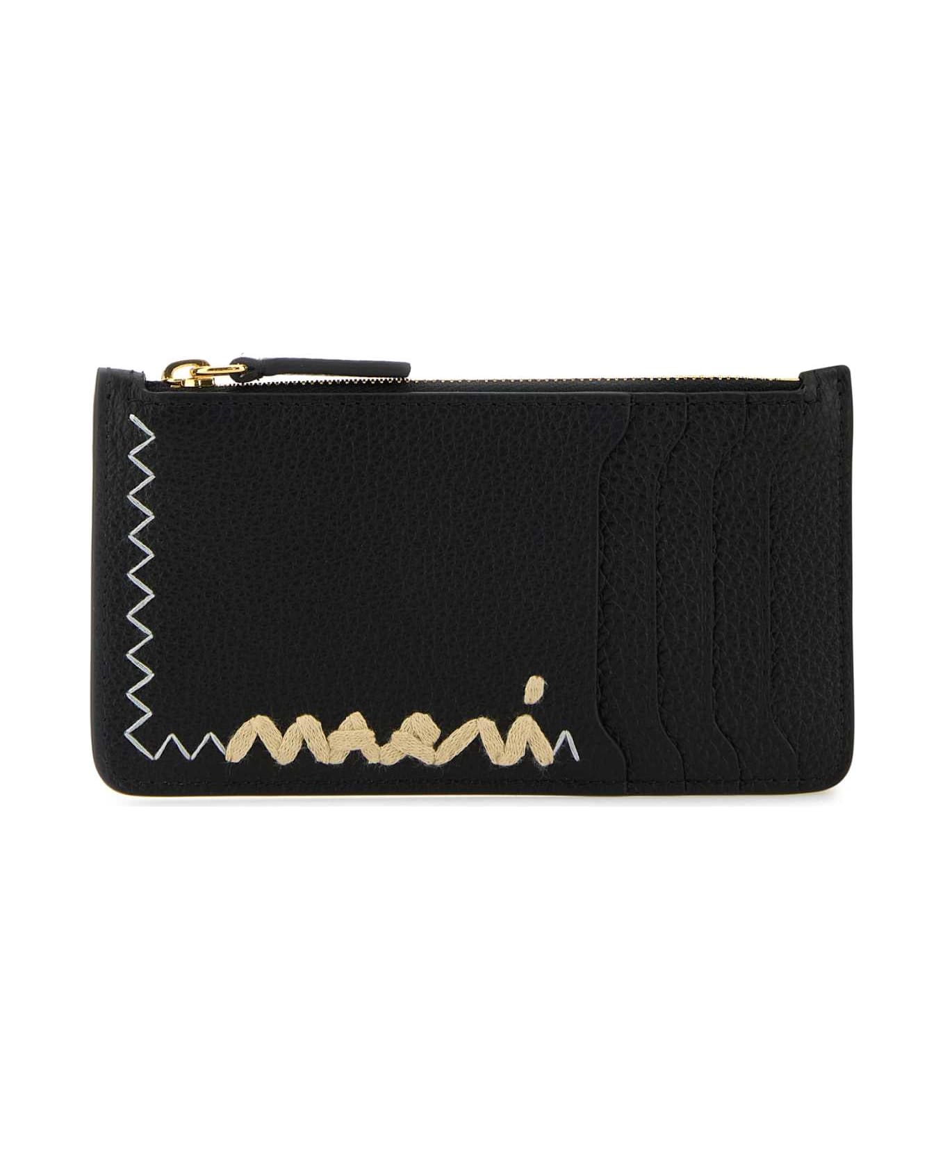 Marni Black Leather Card Holder - 00N99