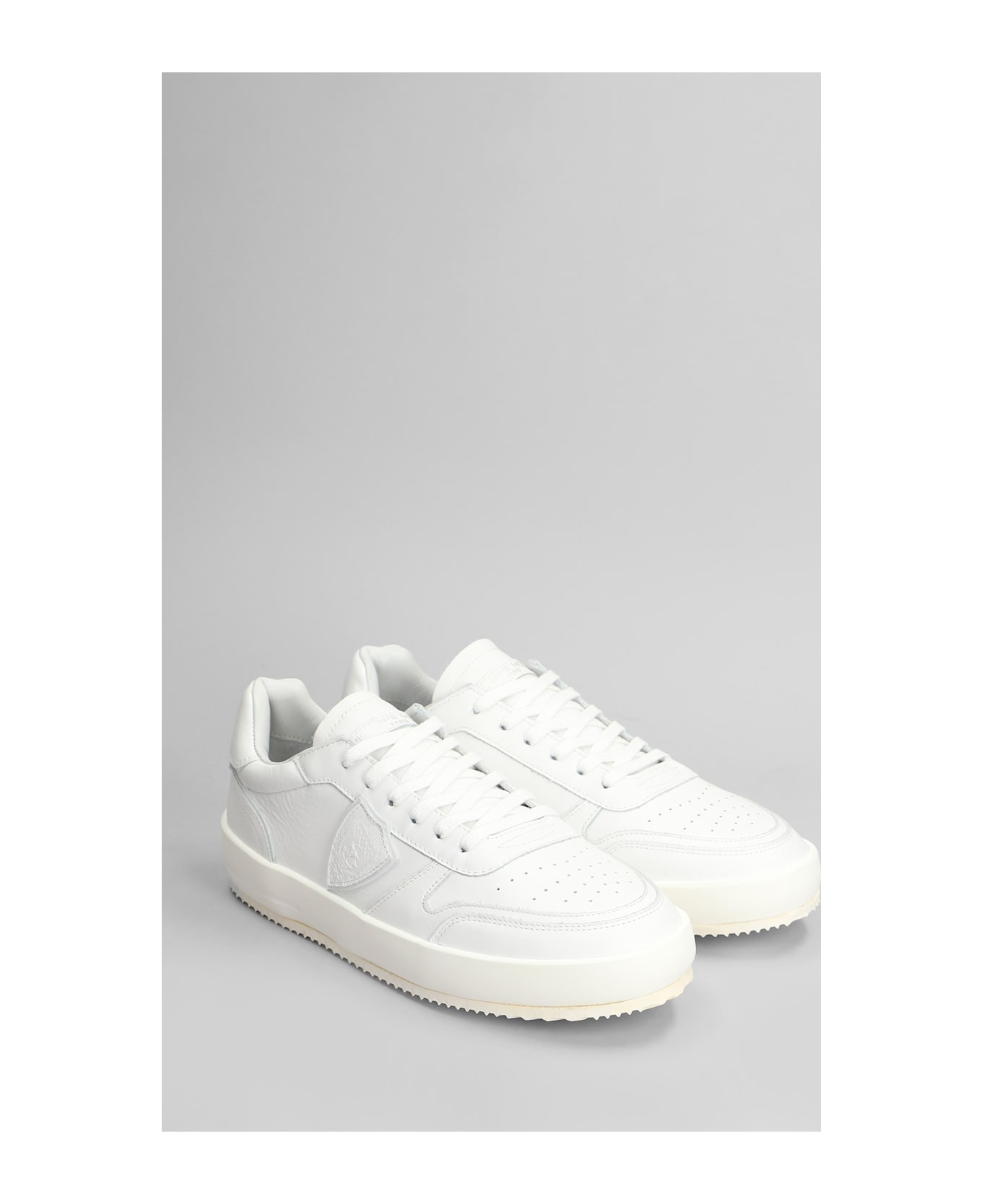 Philippe Model Nice Low Sneakers In White Leather - white