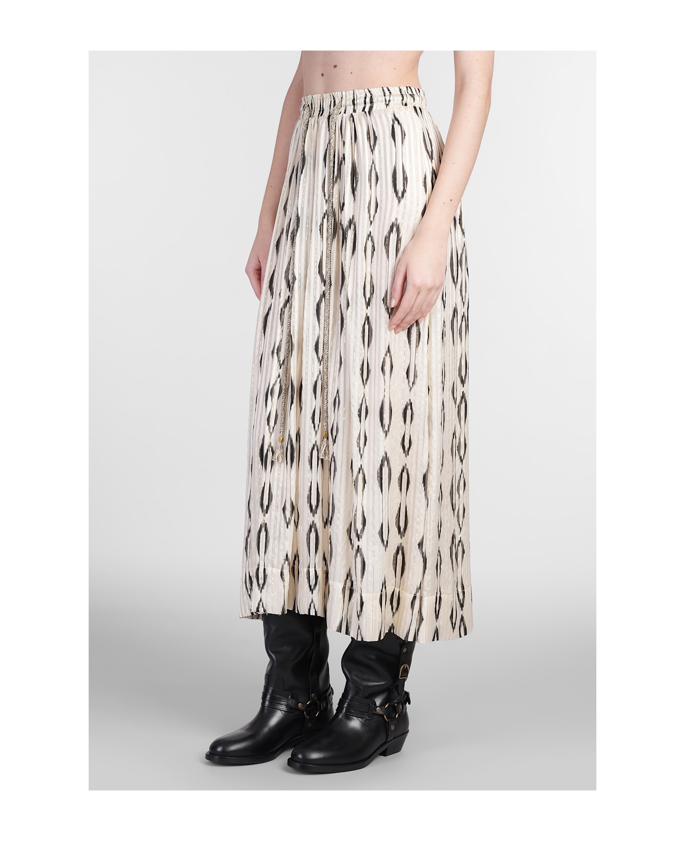 Isabel Marant Samila Skirt In Beige Silk - beige