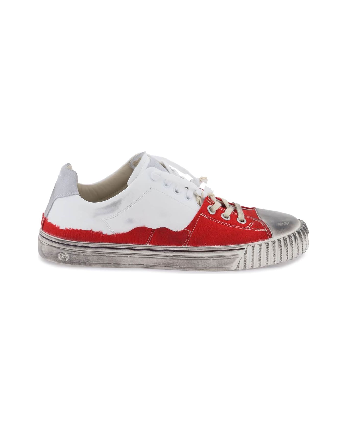 Maison Margiela New Evolution Panelled Sneakers - RED WHITE (White) スニーカー