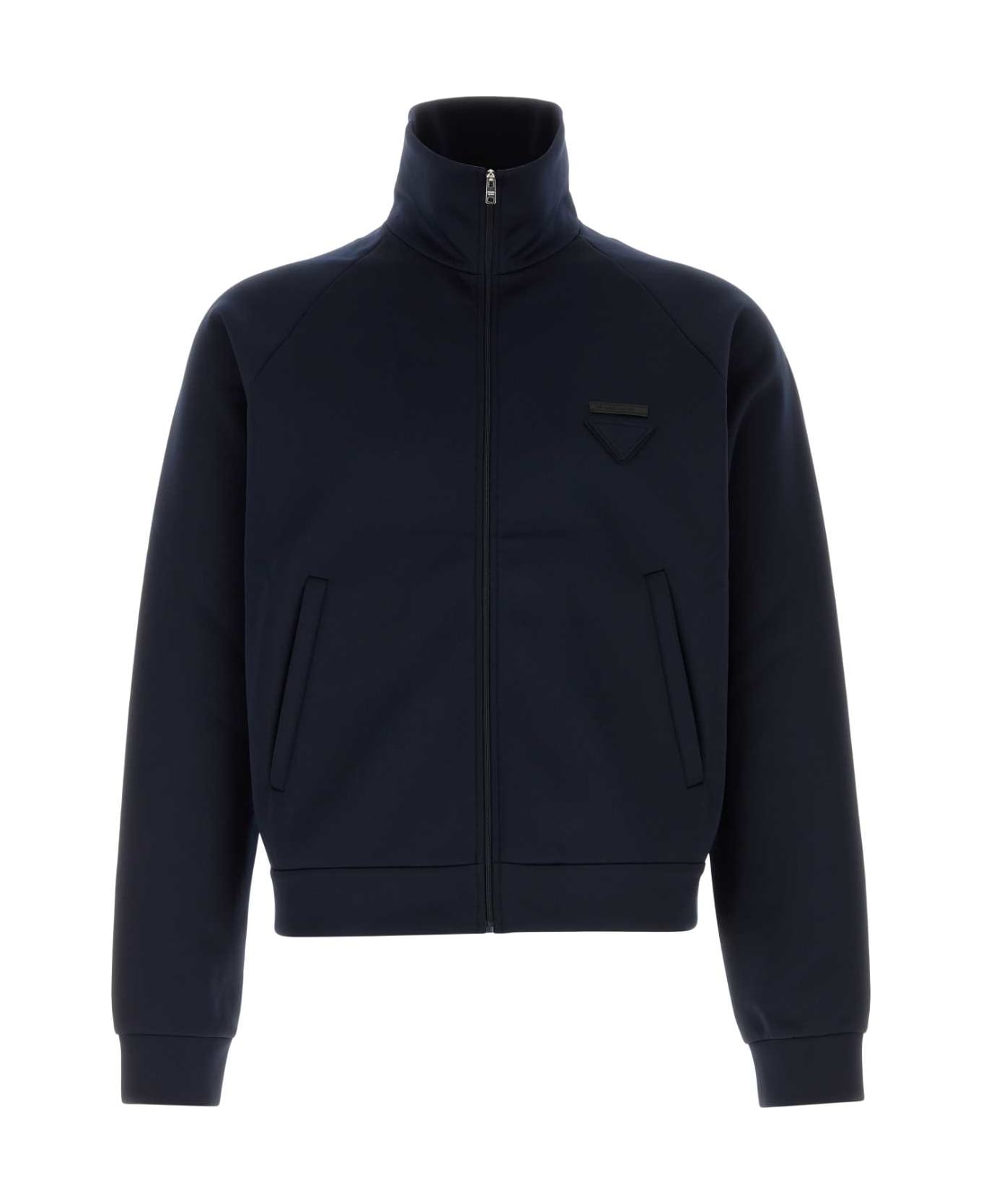 Prada Navy Blue Tech Fabric Sweatshirt - BLU
