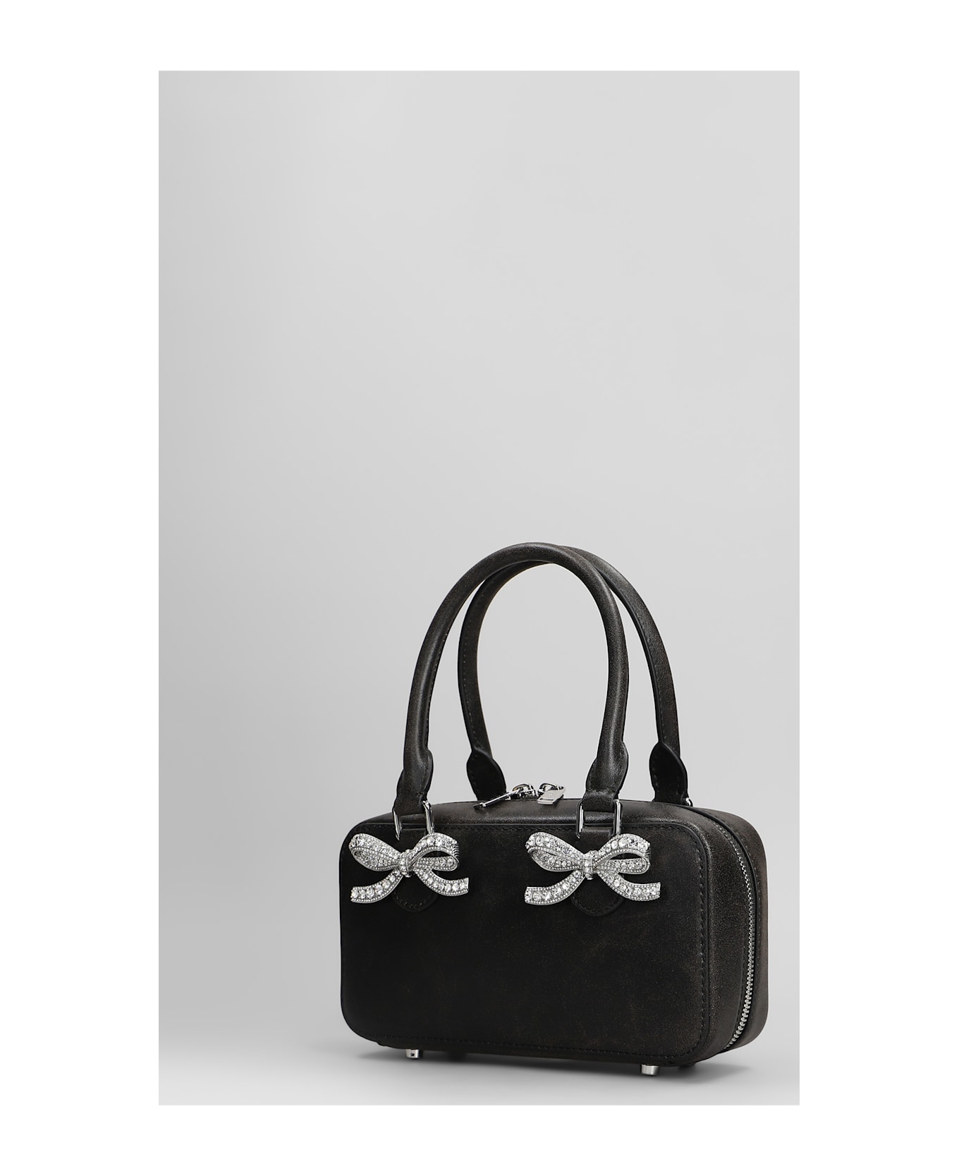 self-portrait Hand Bag In Black Leather - black トートバッグ