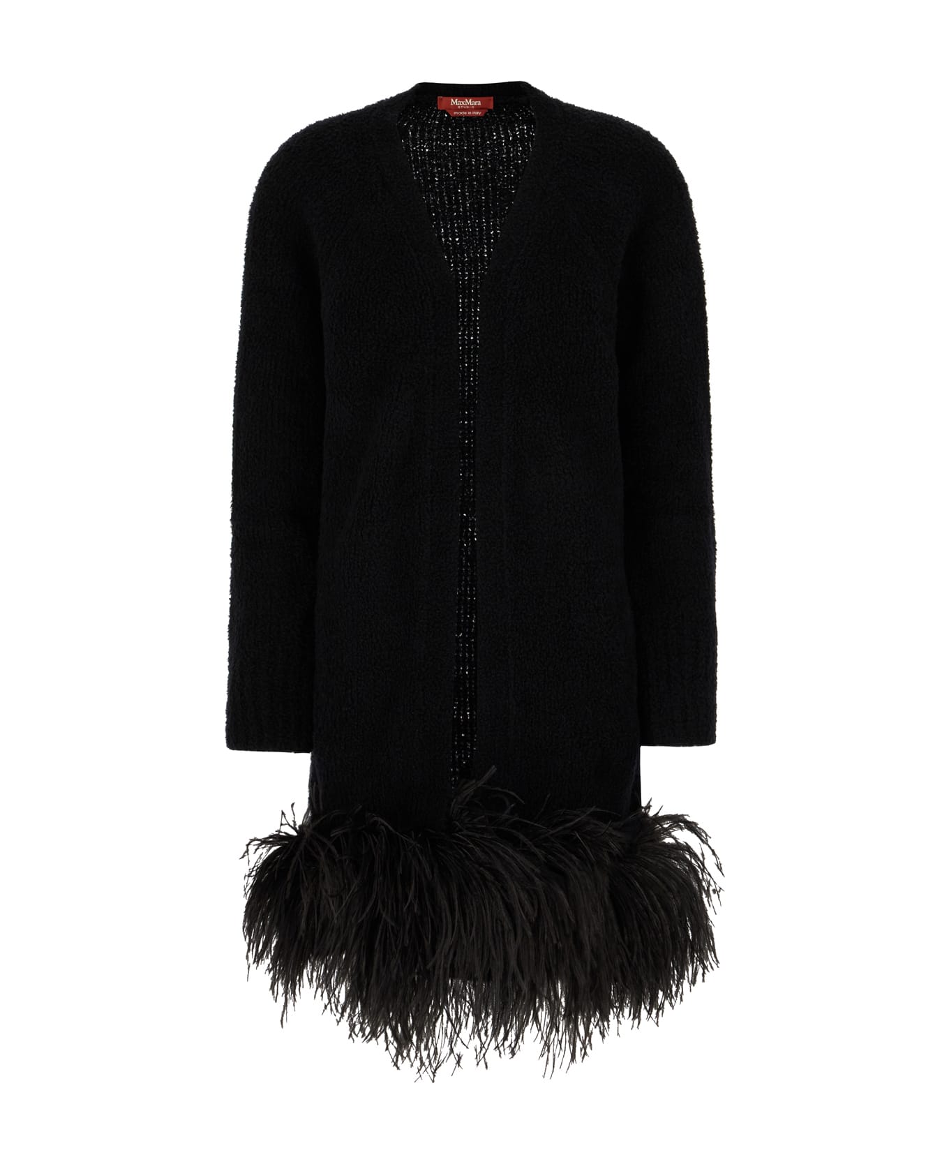 Max Mara Studio Black Wool Blend Cardigan - Nero