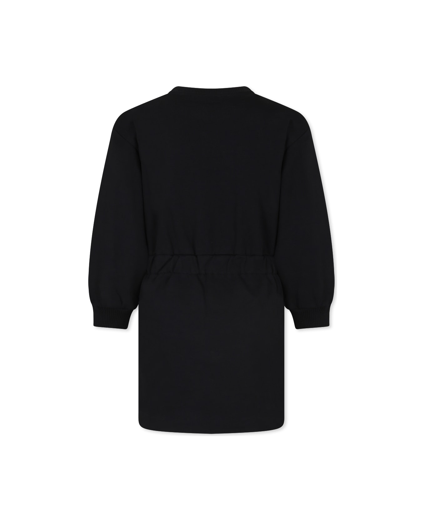 Balmain Black Dress For Girl With Logo - Nero