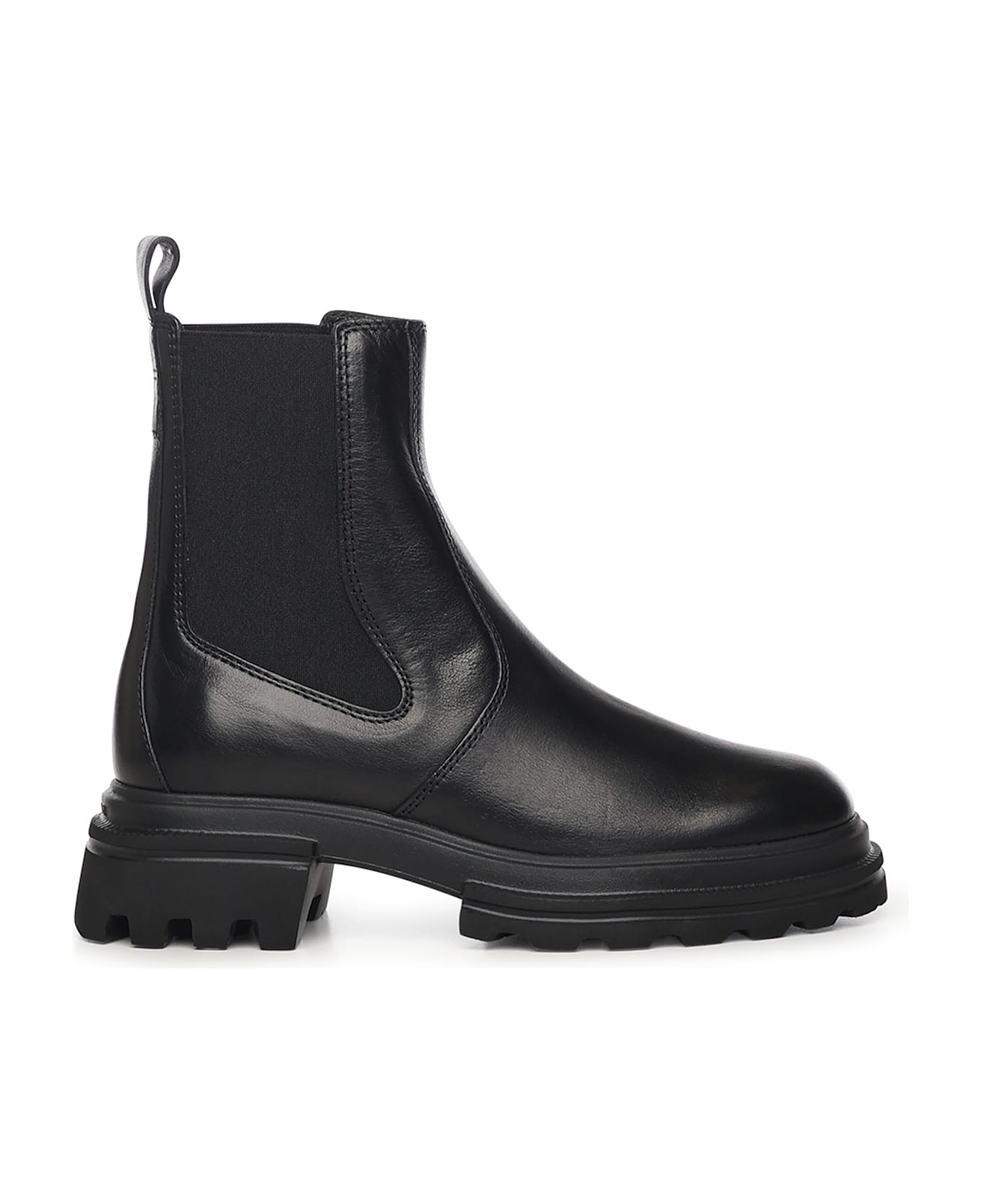 Hogan Leather Chelsea Ankle Boots - black