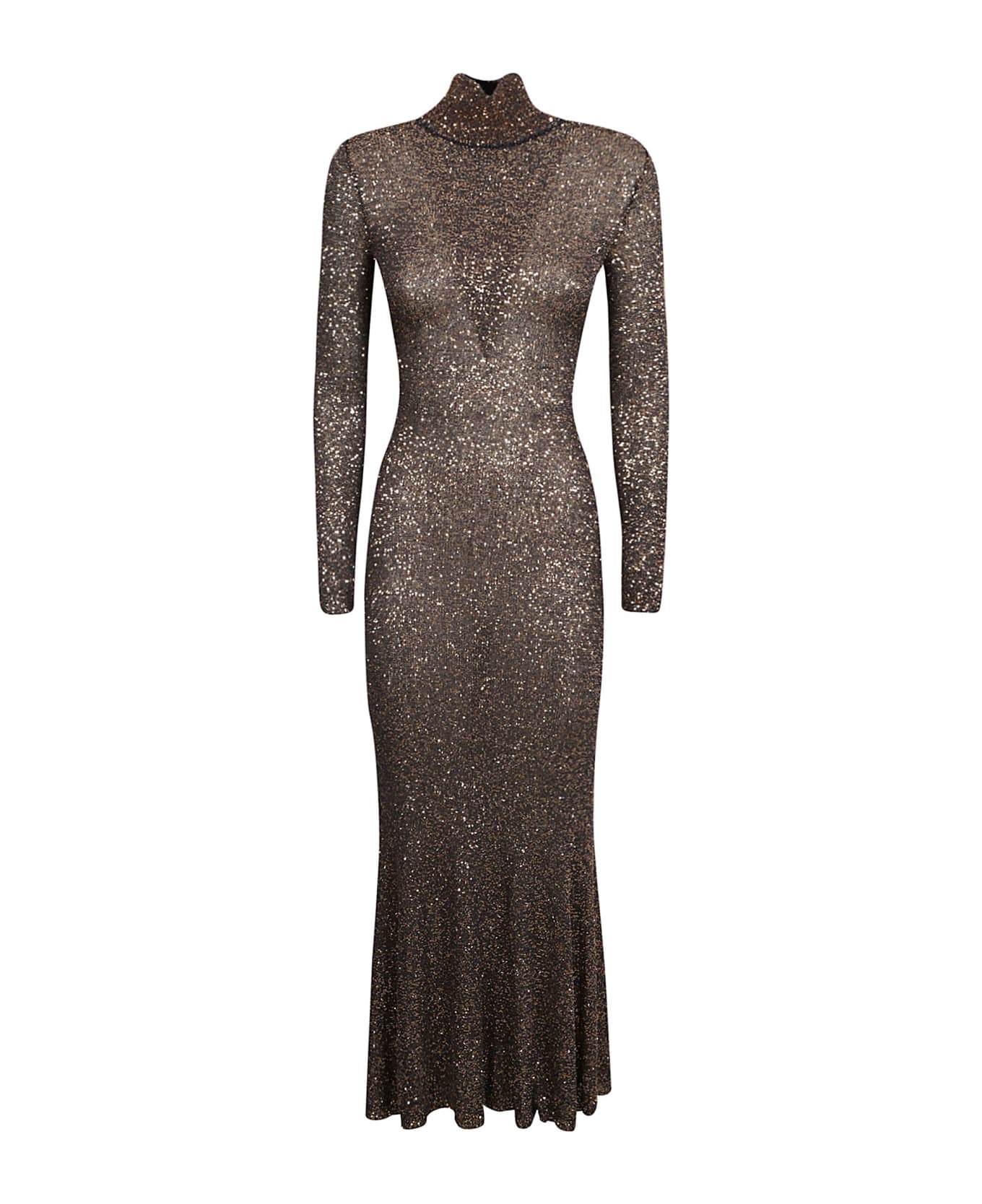 Balenciaga Maxi Sequin Dress - Brown/Gold