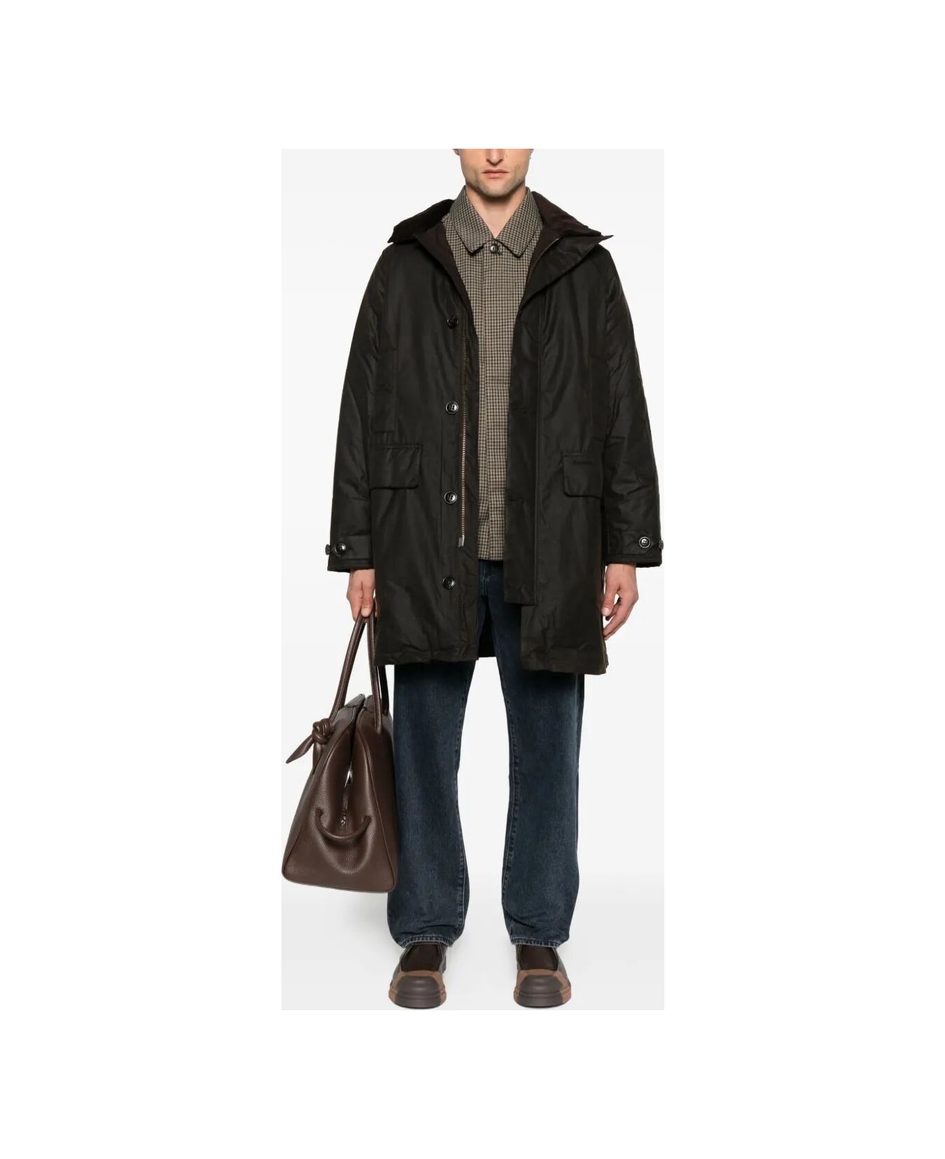 Barbour Beaudale Wax Trench Coat - Dark Brown