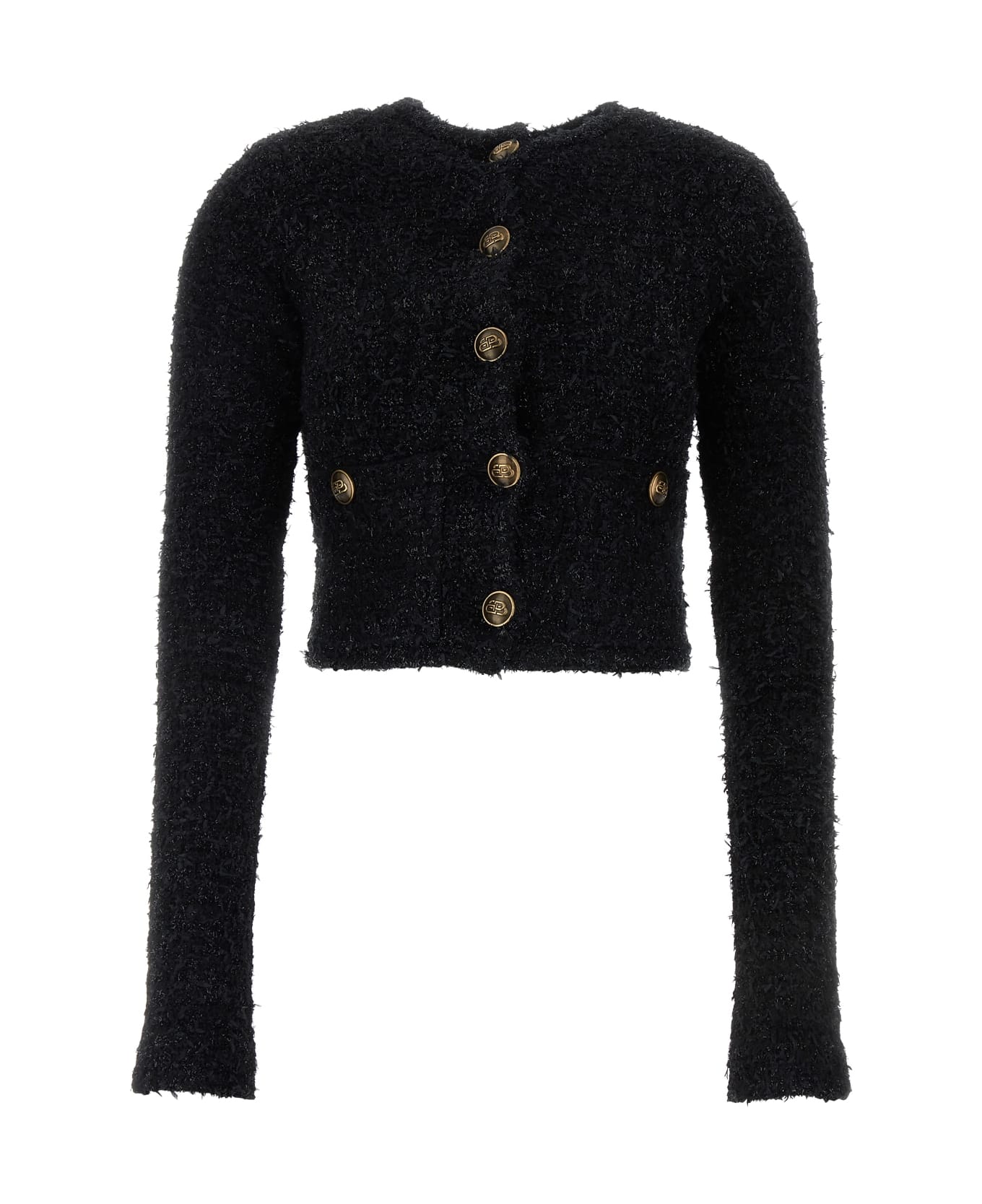 Balenciaga Cropped Cardigan - Black