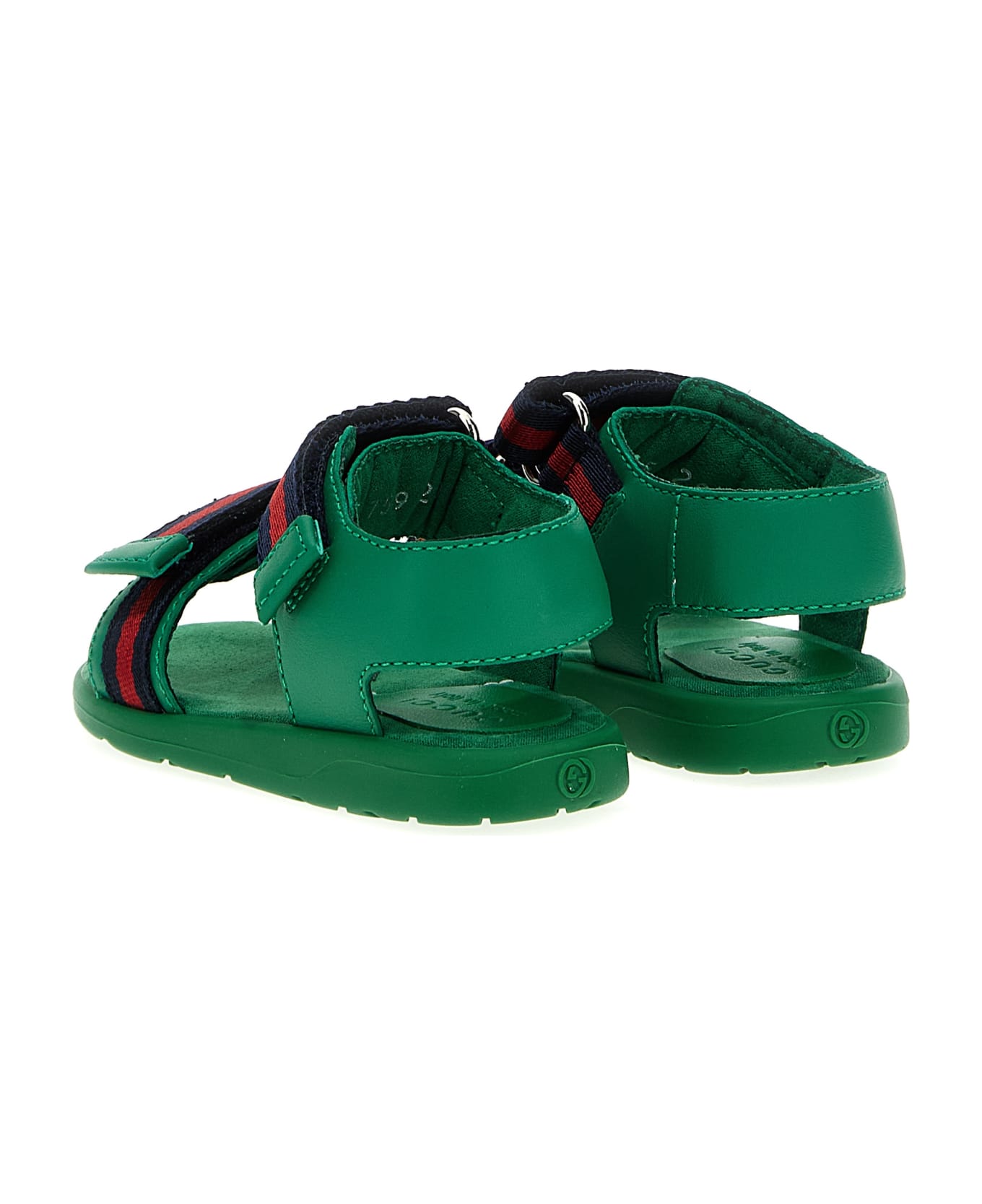 Gucci Web Ribbon Sandals - Green