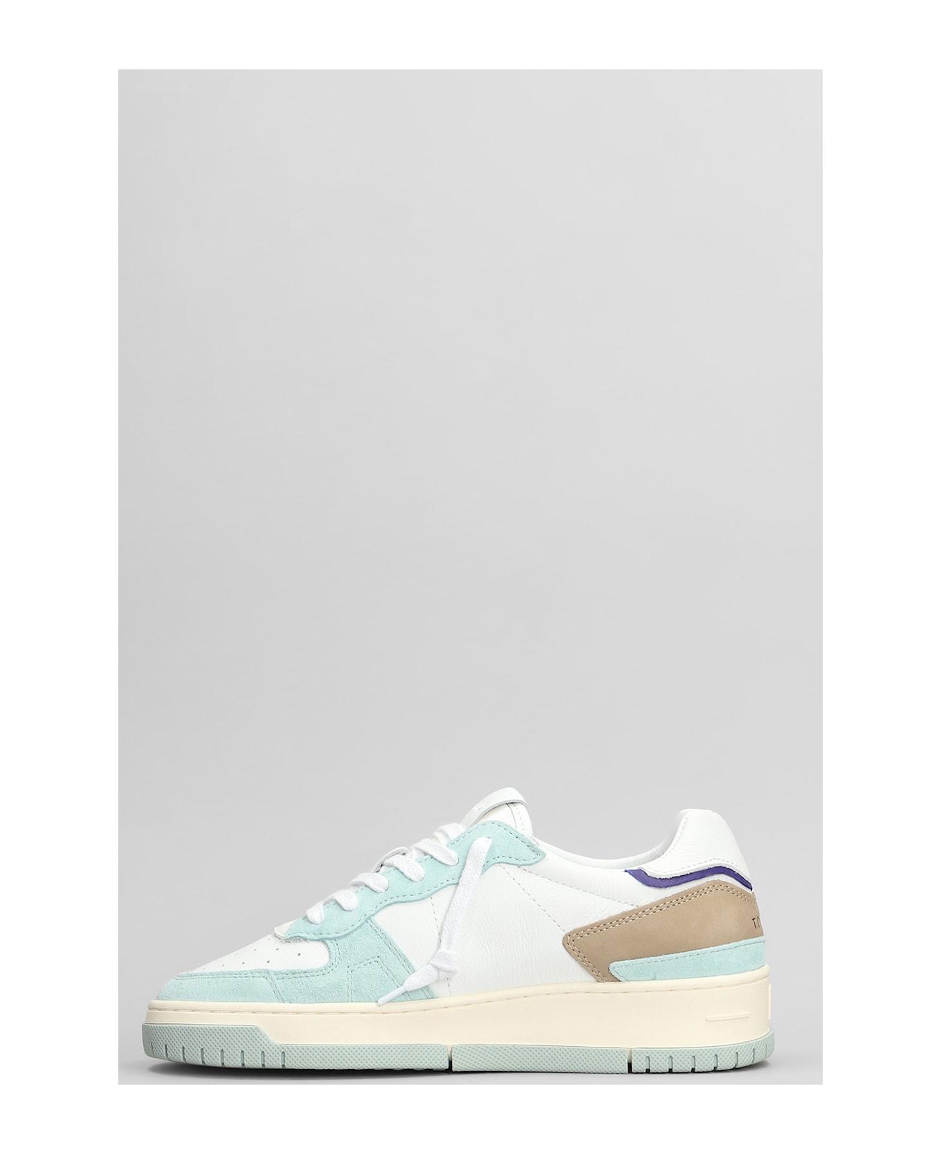 D.A.T.E. Torneo Pure Colored Sneakers In White Suede And Leather - white