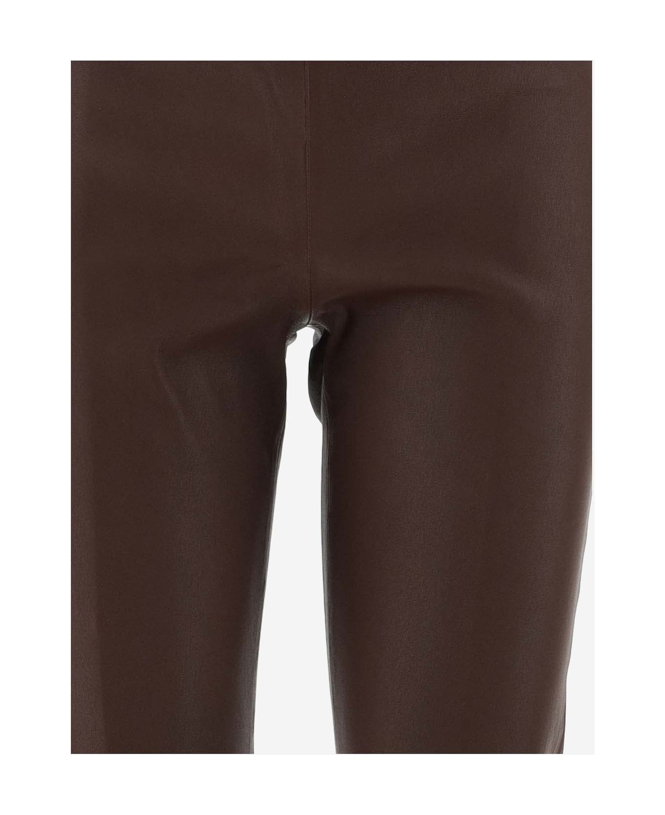 By Malene Birger Leather Trousers - CHESTNUT ボトムス