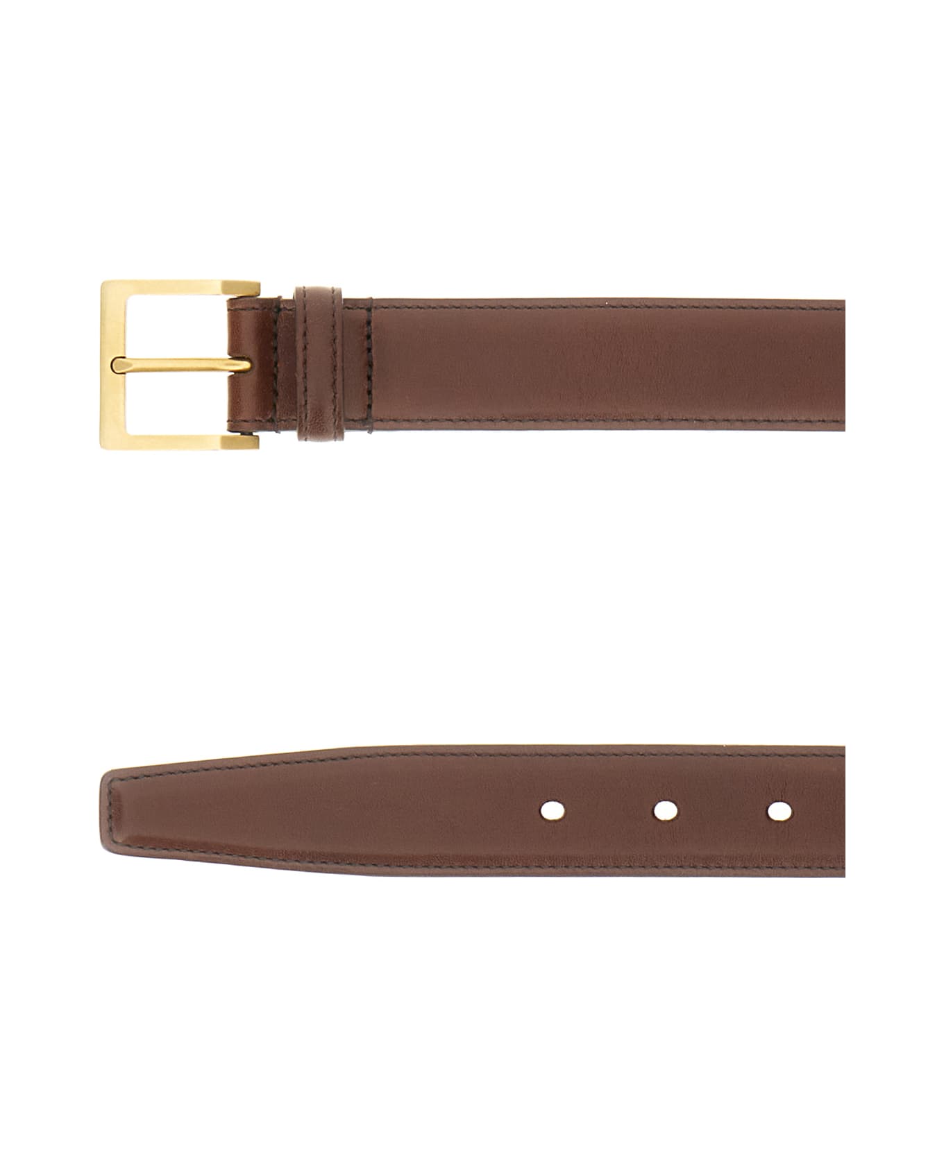 Saint Laurent Brown Leather Belt - BURNT CHOCOLATE