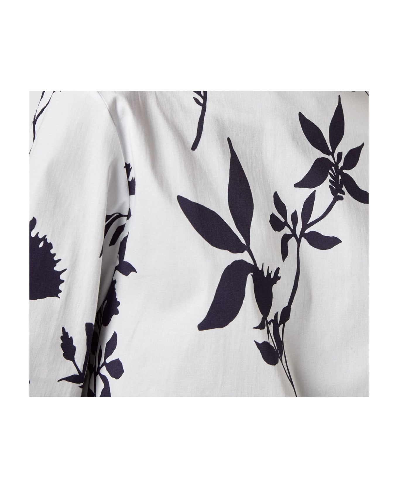 Alpha Studio Tulip Print Cotton Blouse - White