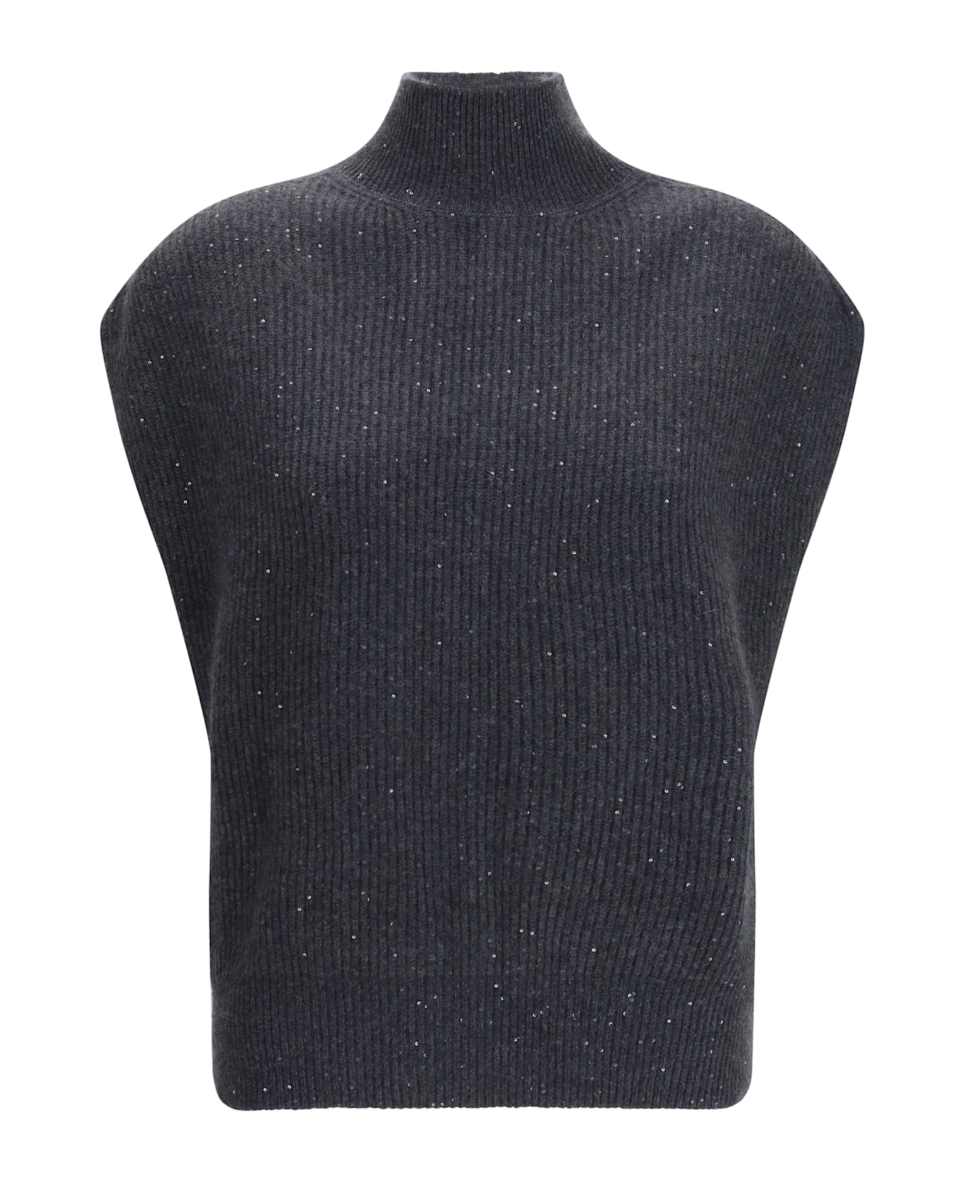 Fabiana Filippi Sleeveless Wool Sweater With Sequins