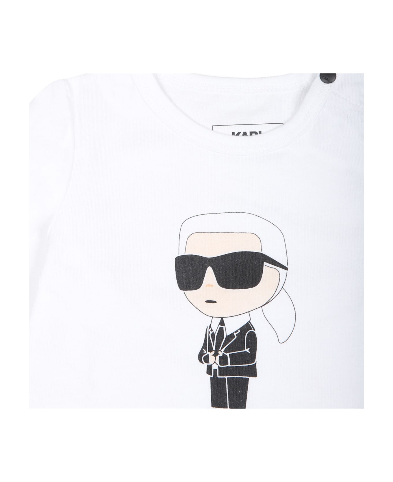 Karl Lagerfeld Kids White Suit For Baby Boy With Karl - Multicolor