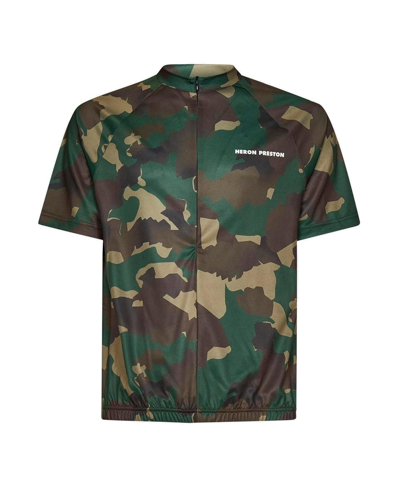HERON PRESTON Camouflage Printed Mockneck T-shirt