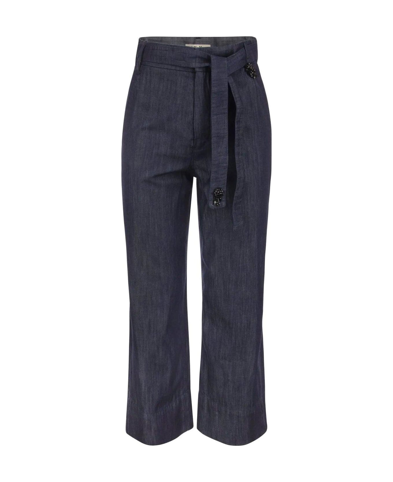 Max Mara Belted Loose-fit Jeans - NAVY