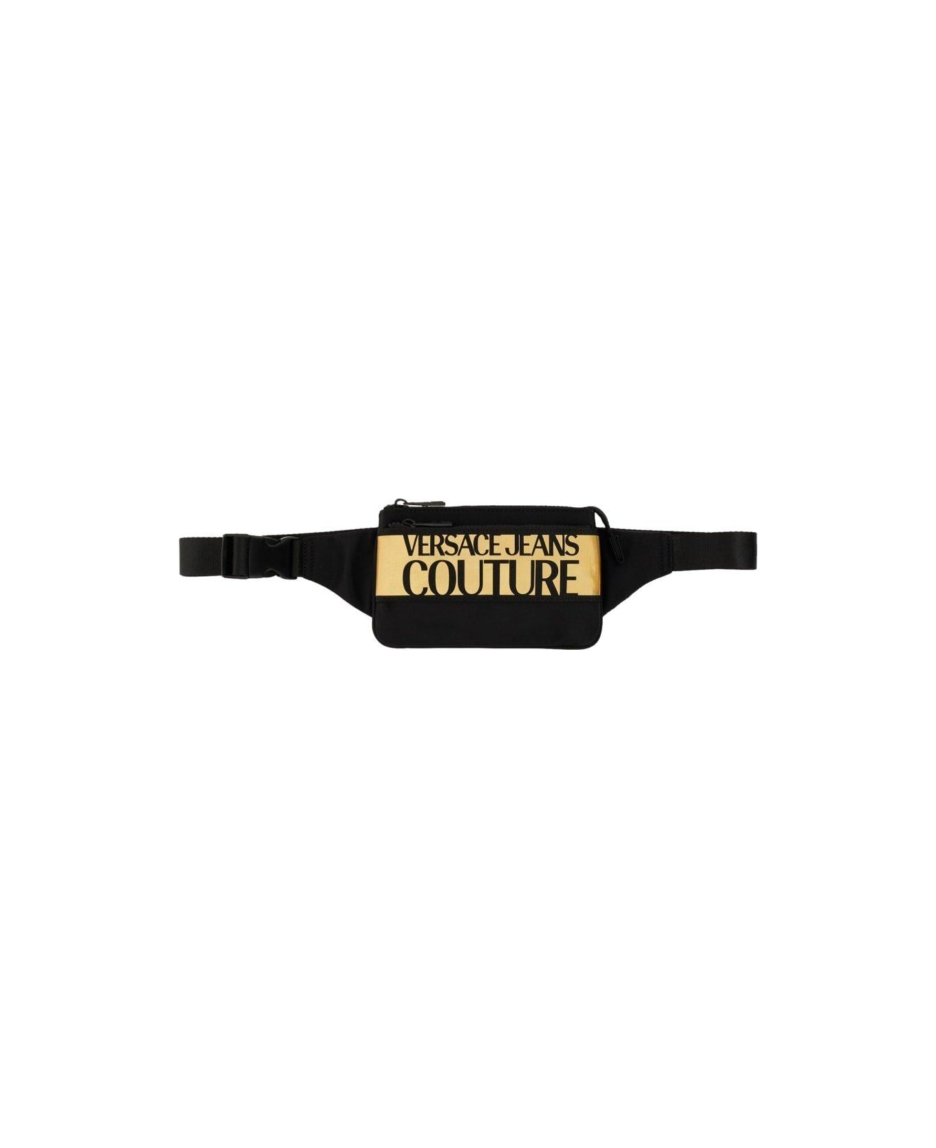 Versace Jeans Couture Logo Printed Zipped Belt Bag - NERO