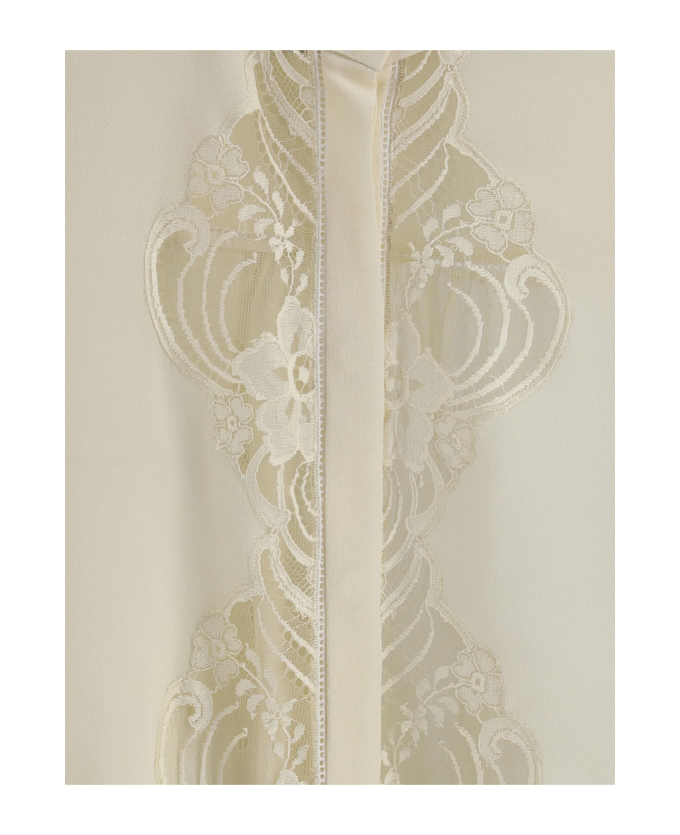 Chloé Silk Georgette And Lace Blouse