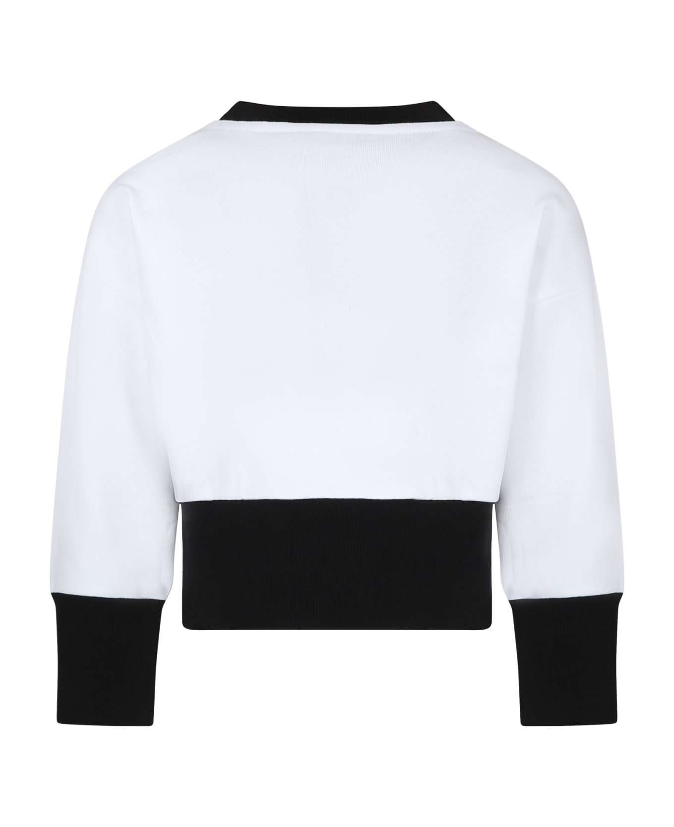 Balmain White Sweatshirt For Girl With Logo - White
