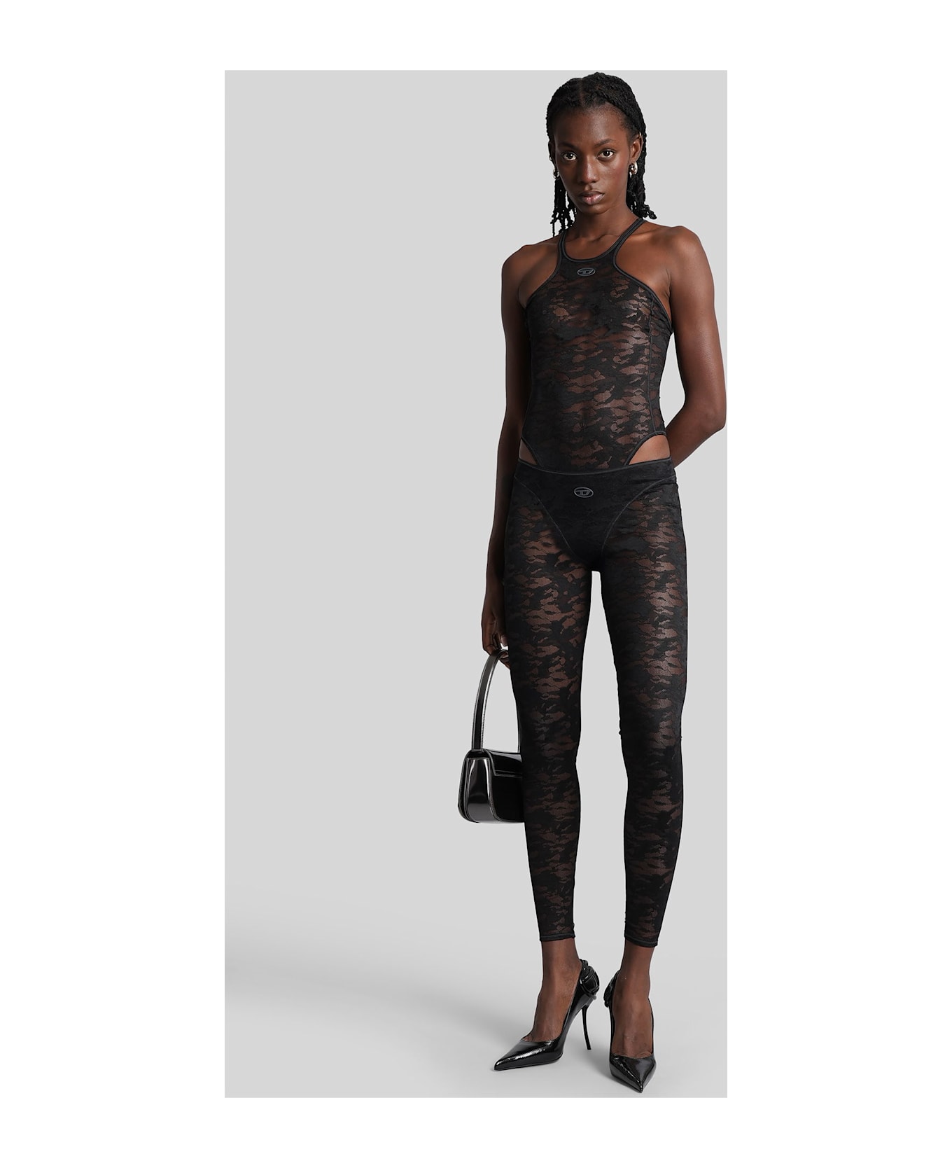 Diesel Claire-utlt Leggings In Black Polyester - black