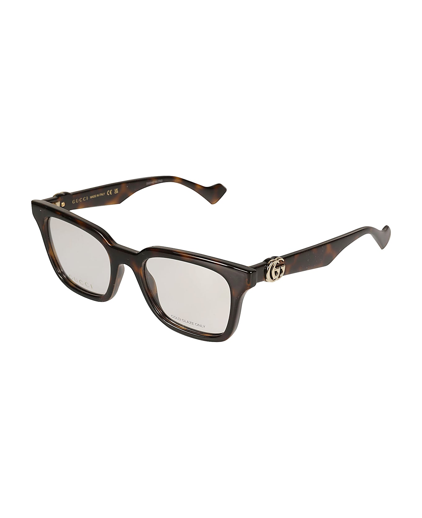 Gucci Eyewear Logo Lens Square Frame - HAVANA-HAVANA-TRANSPARENT