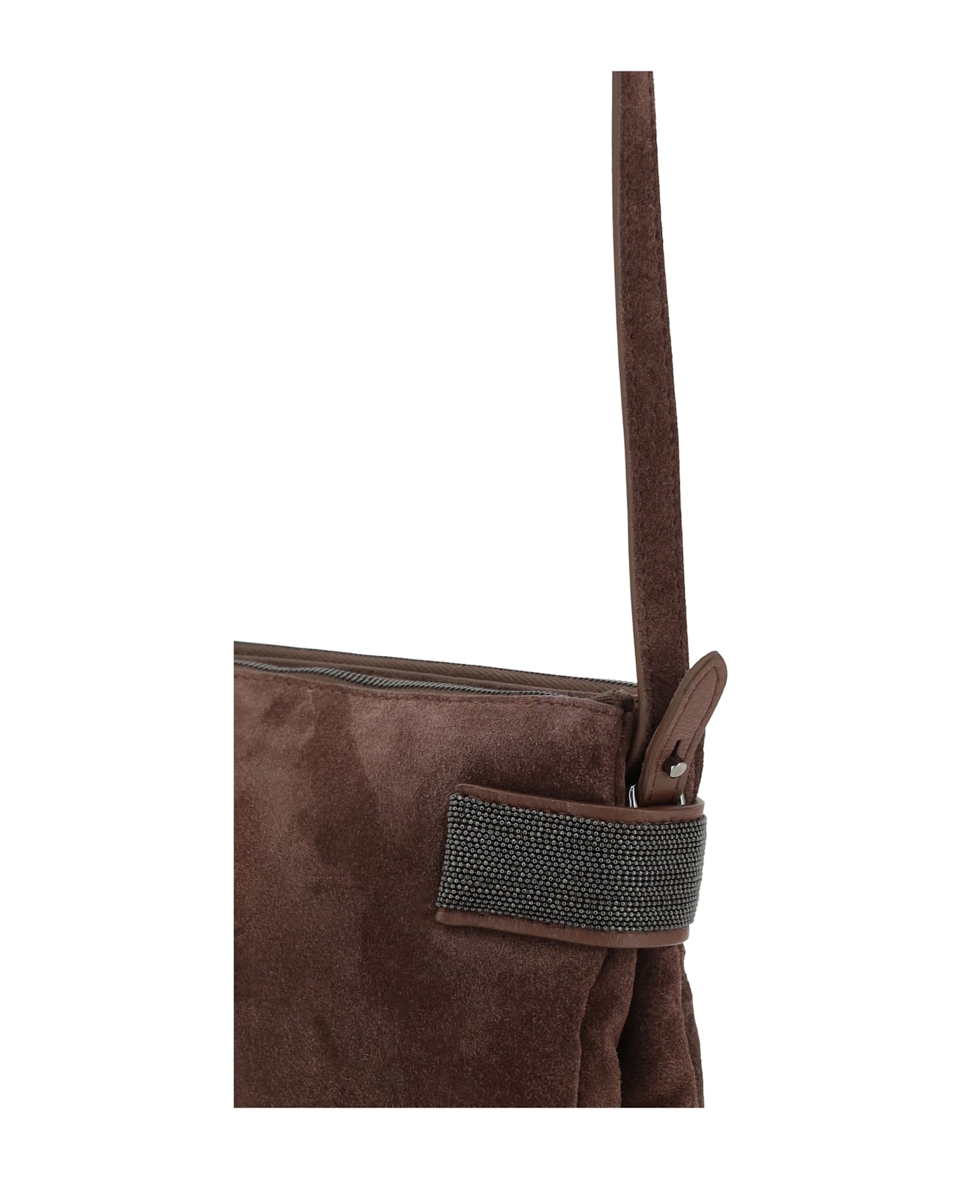 Brunello Cucinelli Suede Leather Shoulder Bag