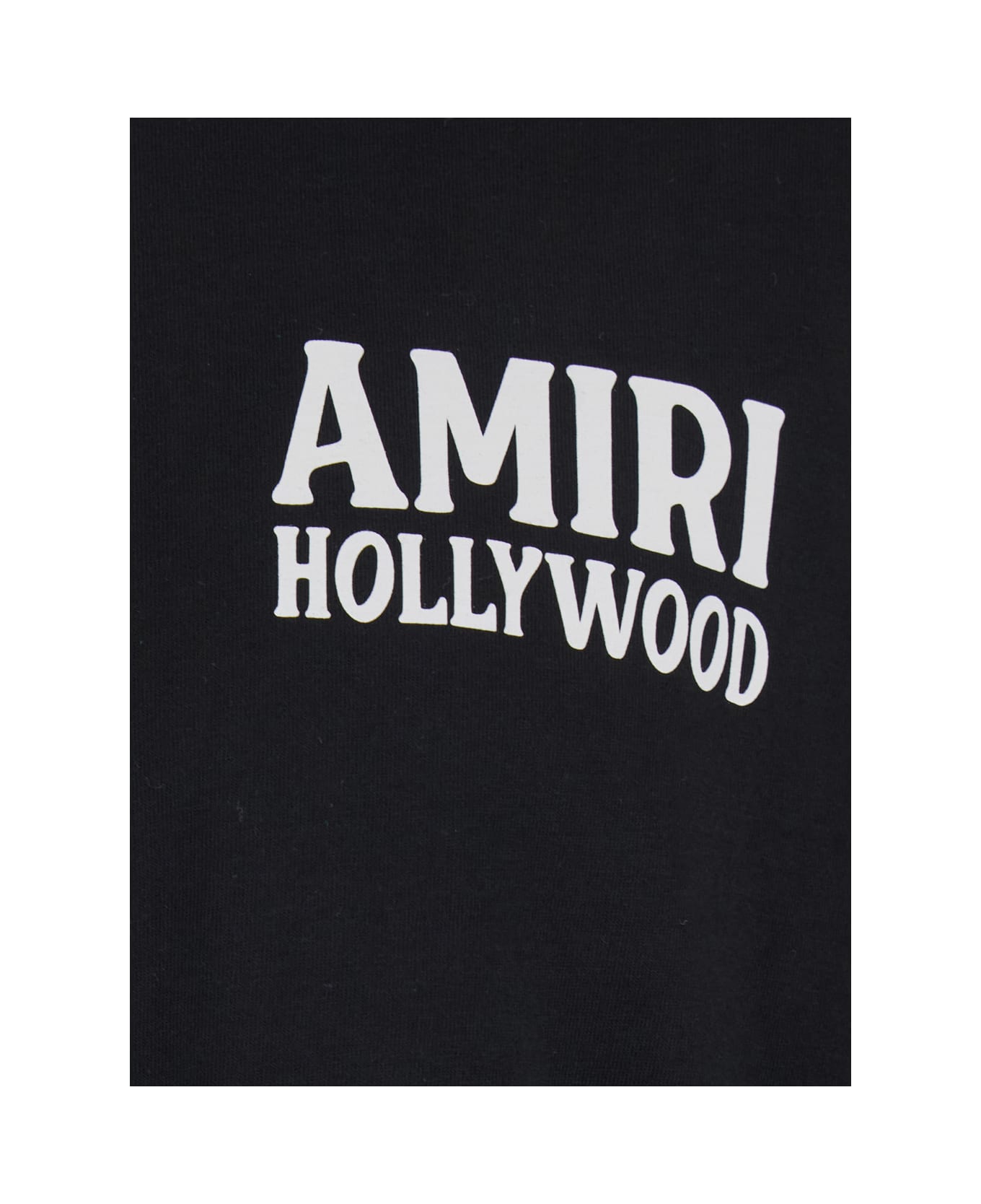 AMIRI 
jazz Wolf
 Black Crewneck T-shirt With Logo Lettering On The Front And Maxi Print On The Rear In Cotton Man - Black