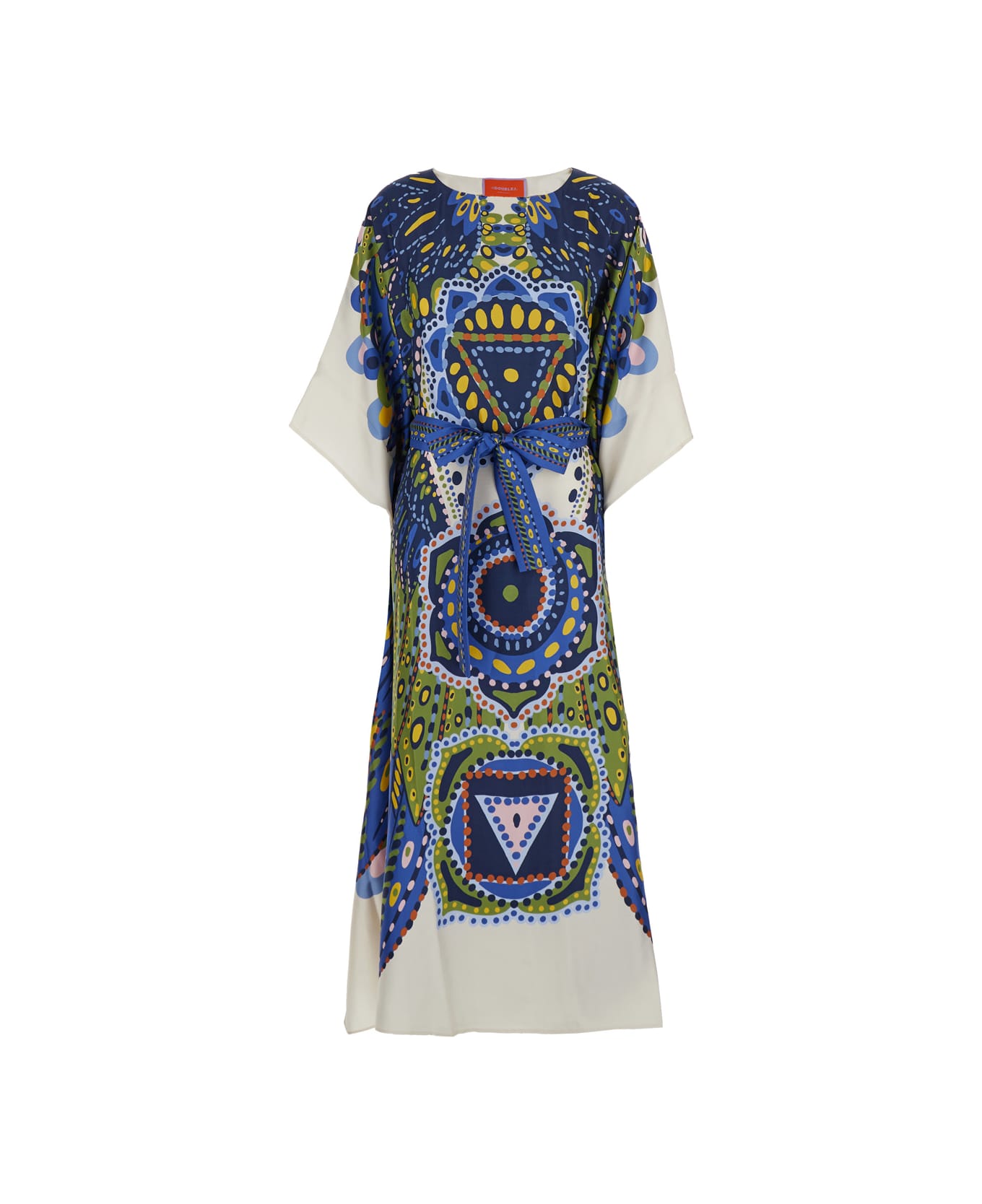 La DoubleJ Multicolor Kaftan With Belted Waist And All-over Graphic Print In Silk Woman - Multicolor