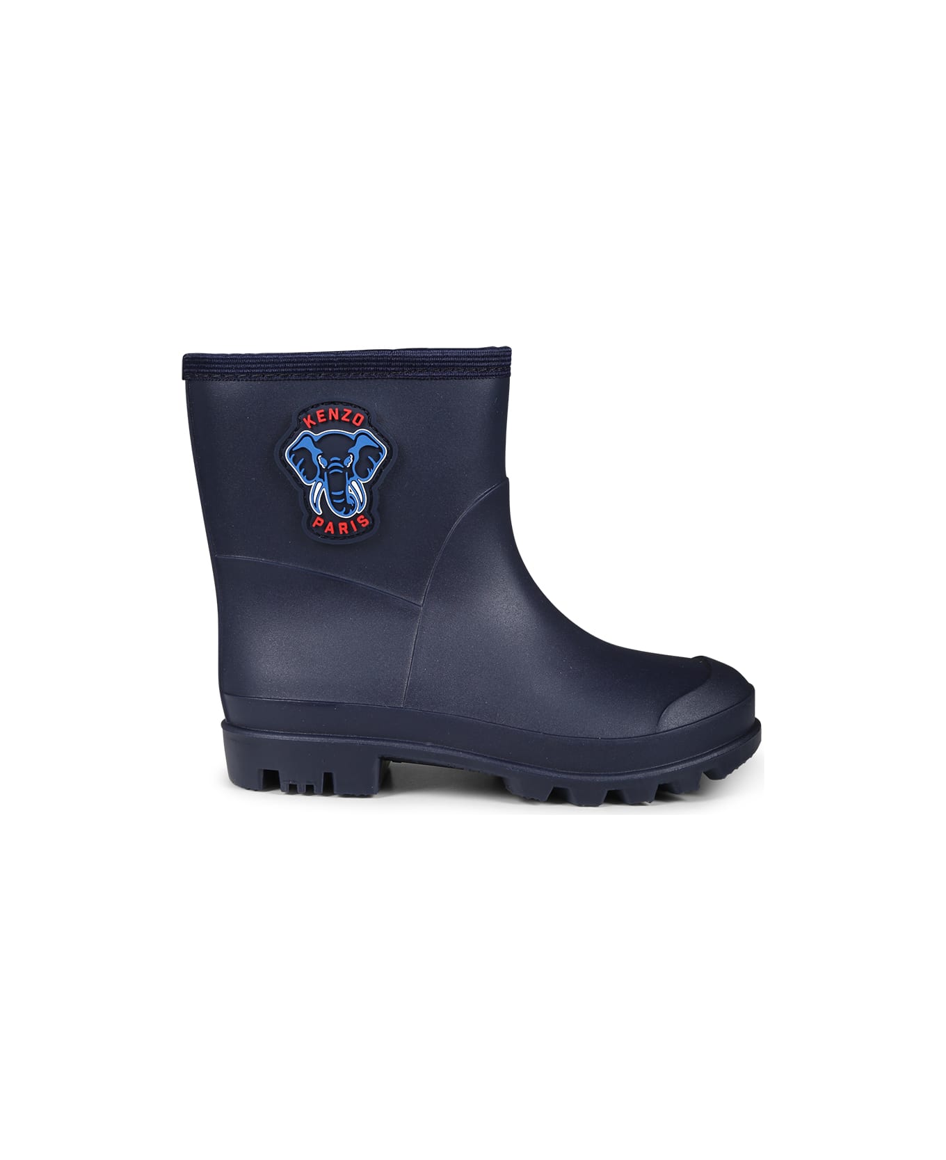 Kenzo Kids Blue Rain Boots For Kids With Elephant And Logo - Blue シューズ