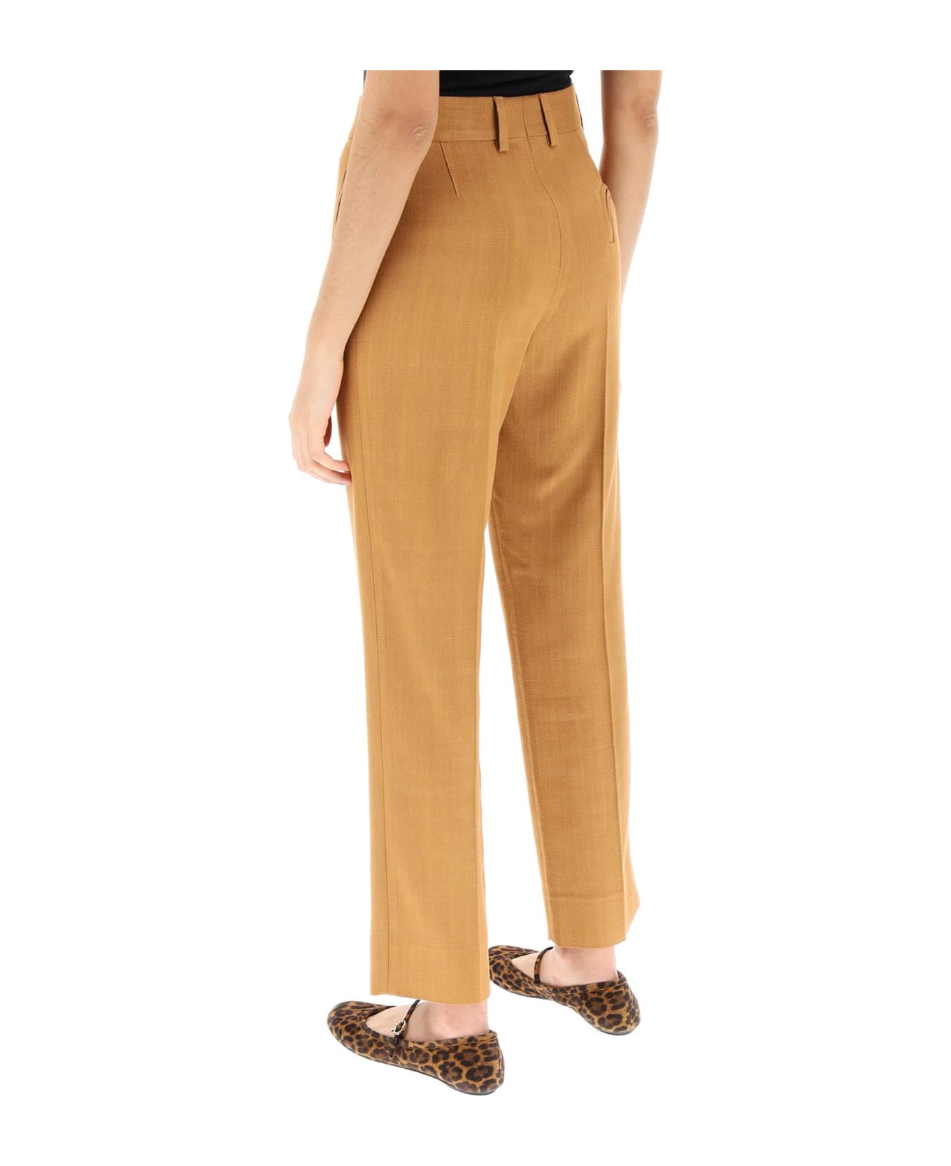 Blazé Milano Santana Peanut Nana Cropped Tailoring Pants - PEANUT (Brown)